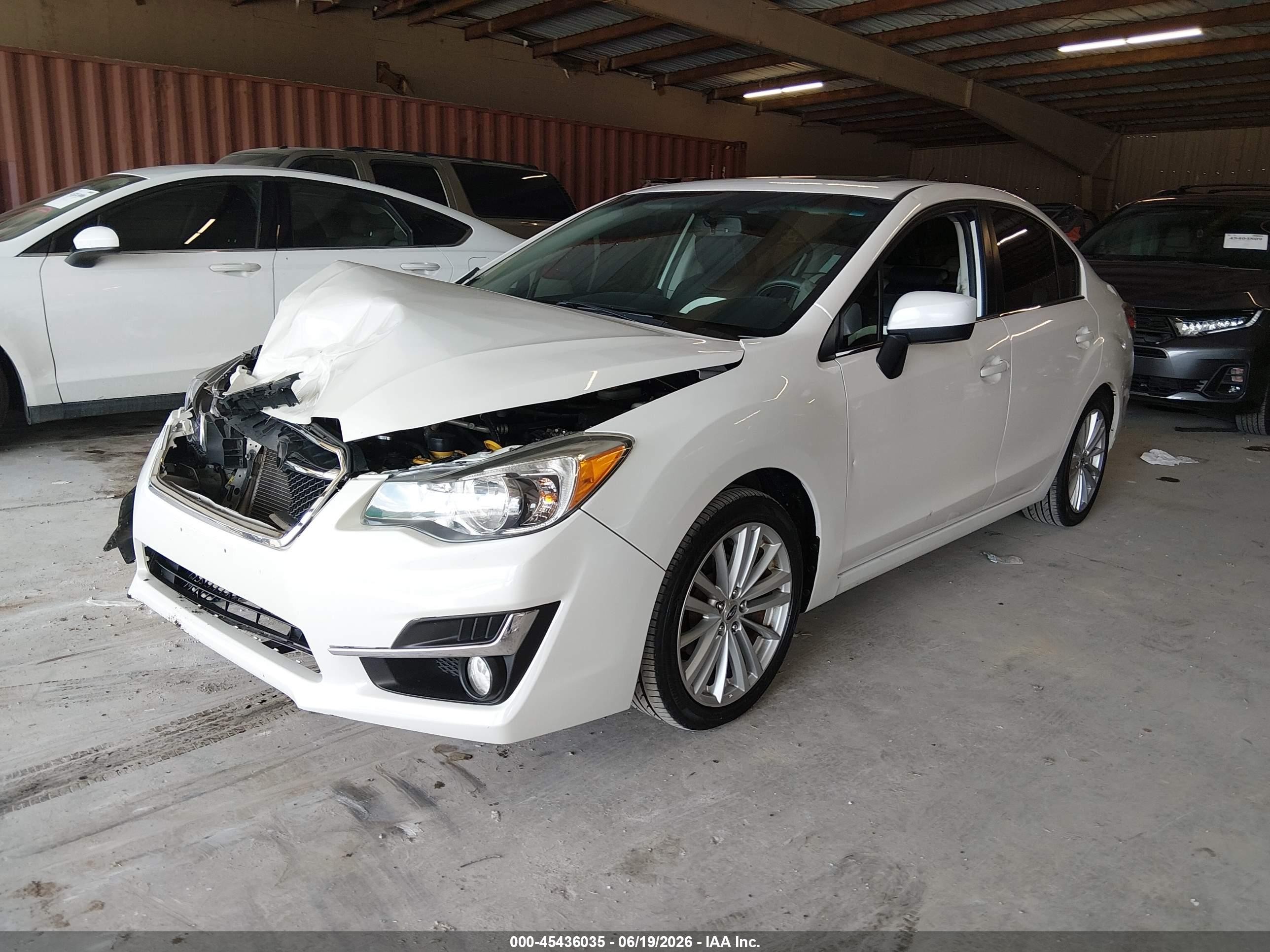 2015 Subaru Impreza 2.0i Premium White vin: JF1GJAK60FH015536
