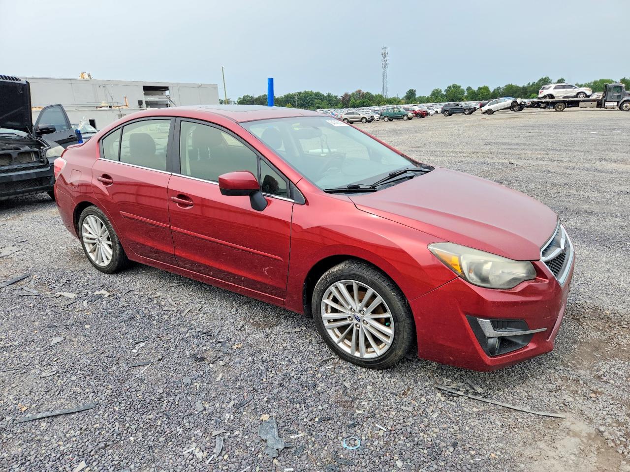 2015 Subaru Impreza Premium Plus Burgundy vin: JF1GJAK65FH007657
