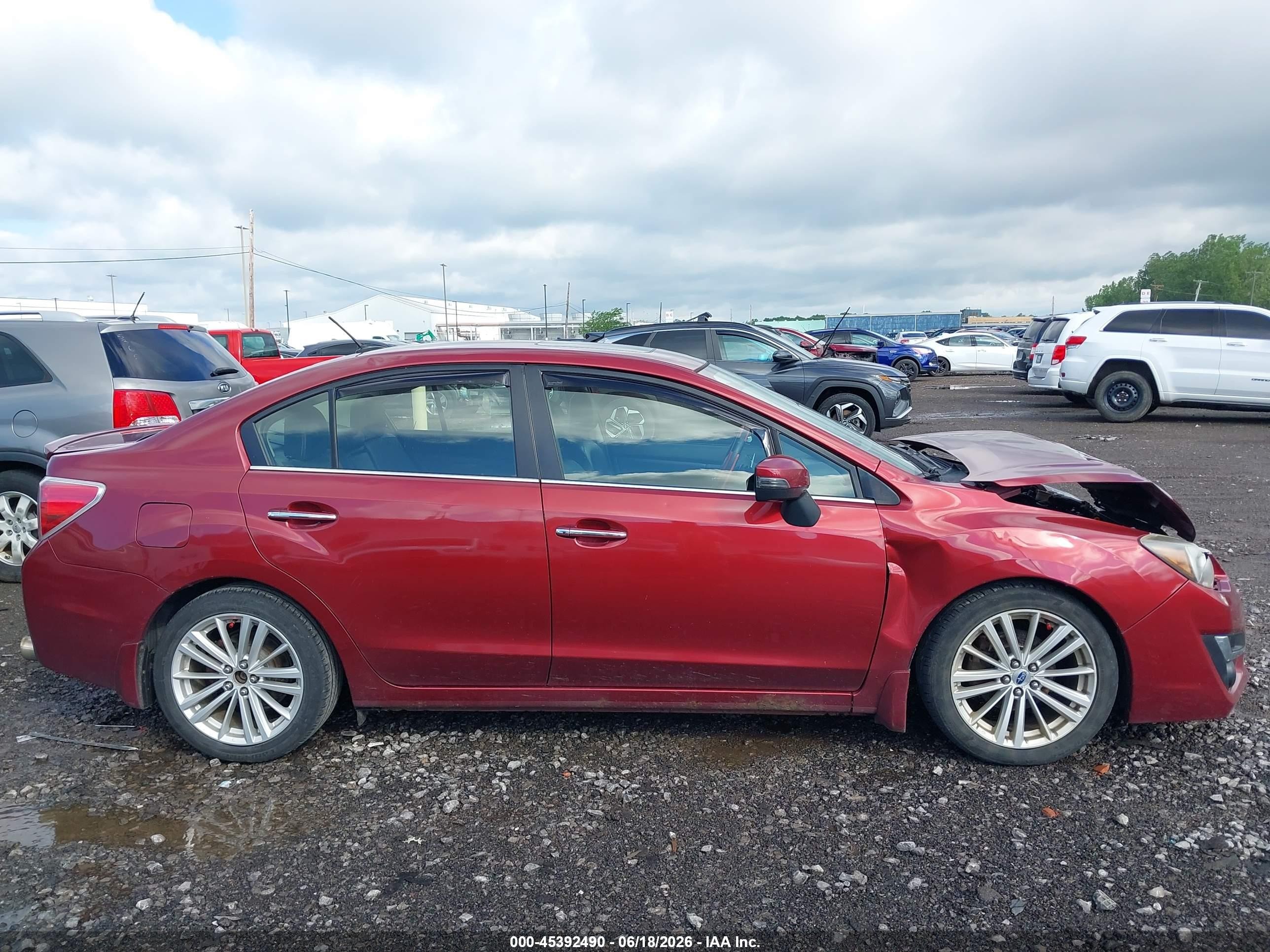 2015 Subaru Impreza 2.0i Limited Красный vin: JF1GJAN64FH017947