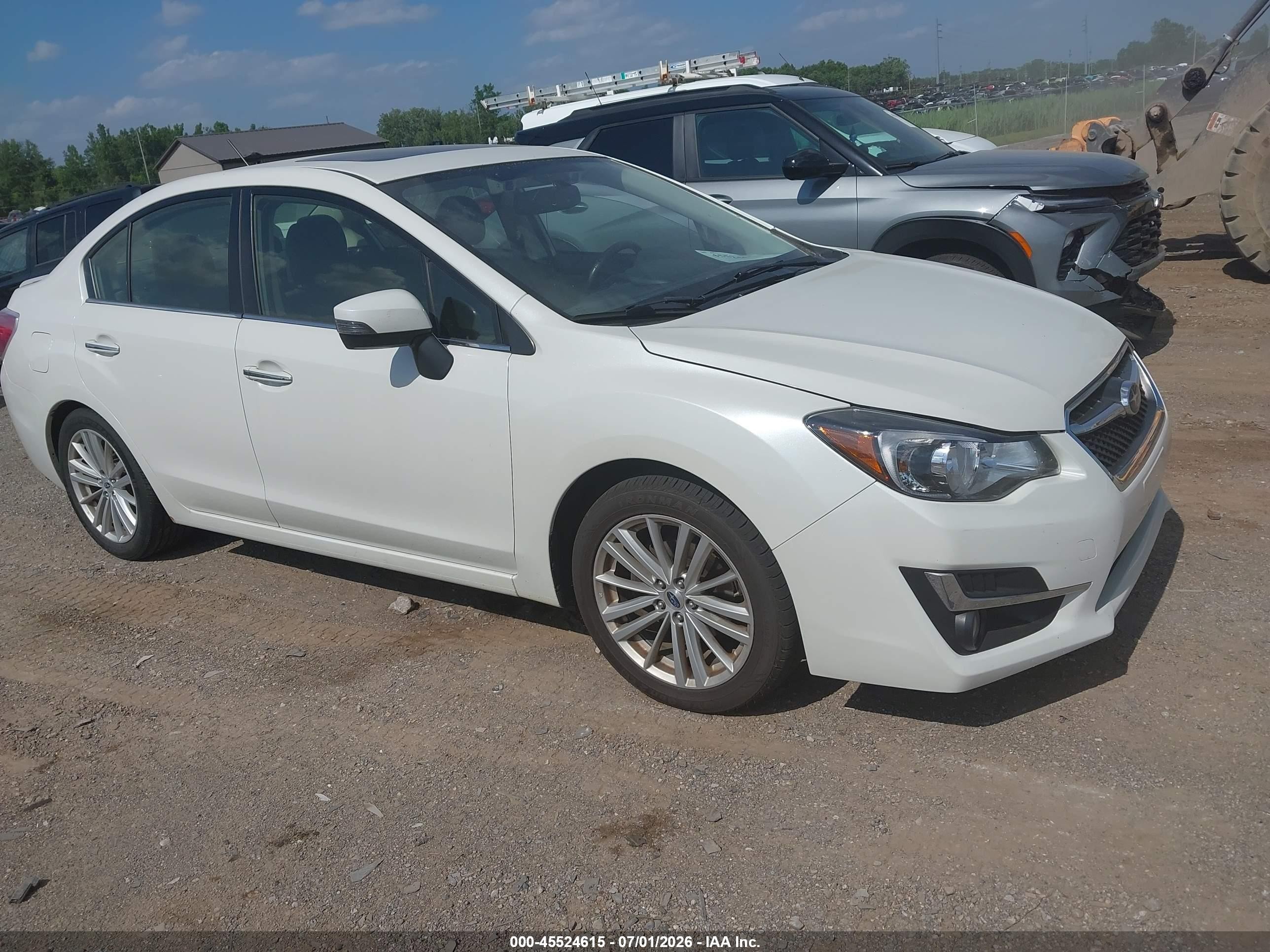 2015 Subaru Impreza 2.0i Limited White vin: JF1GJAS67FH013248