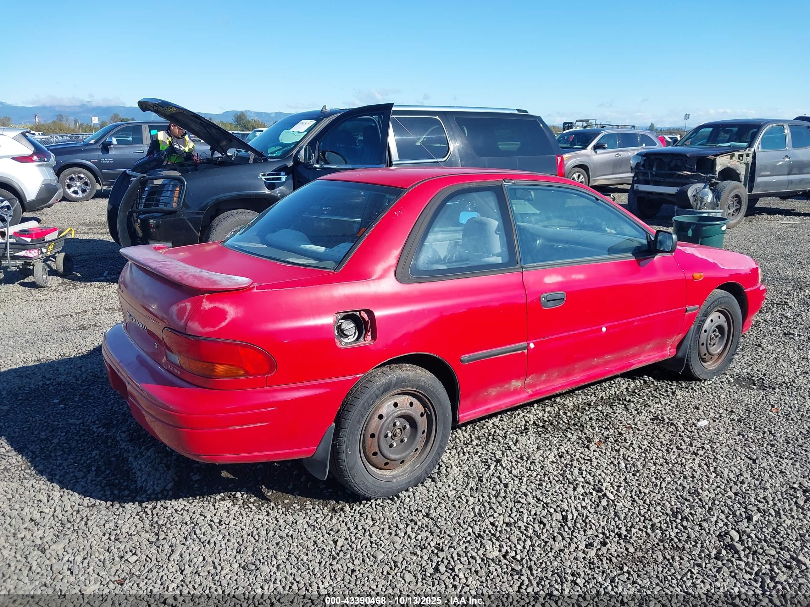 1995 Subaru Impreza L Red vin: JF1GM6358SH412724