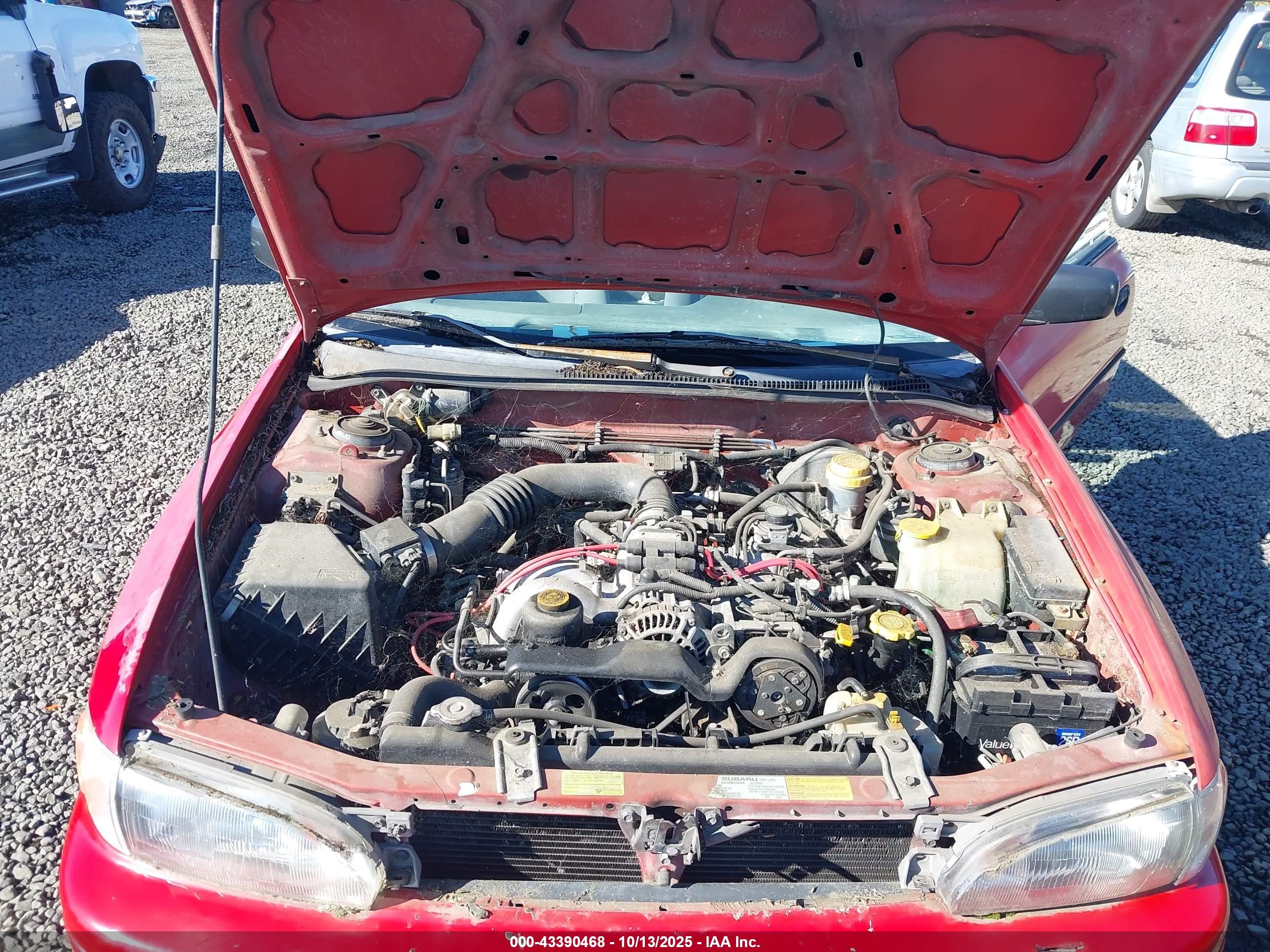 1995 Subaru Impreza L Red vin: JF1GM6358SH412724