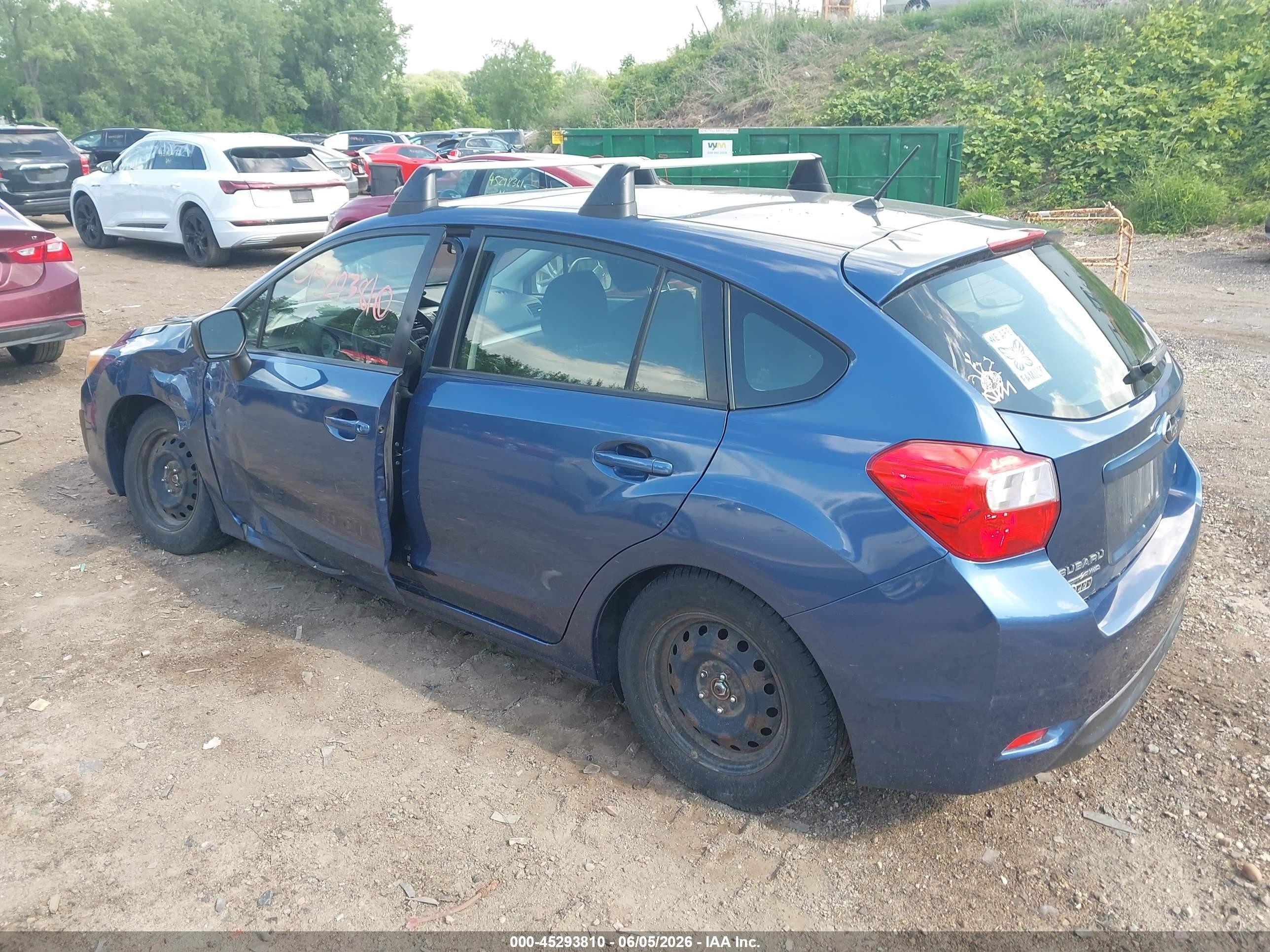 2012 Subaru Impreza 2.0i Blue vin: JF1GPAA61CG206268
