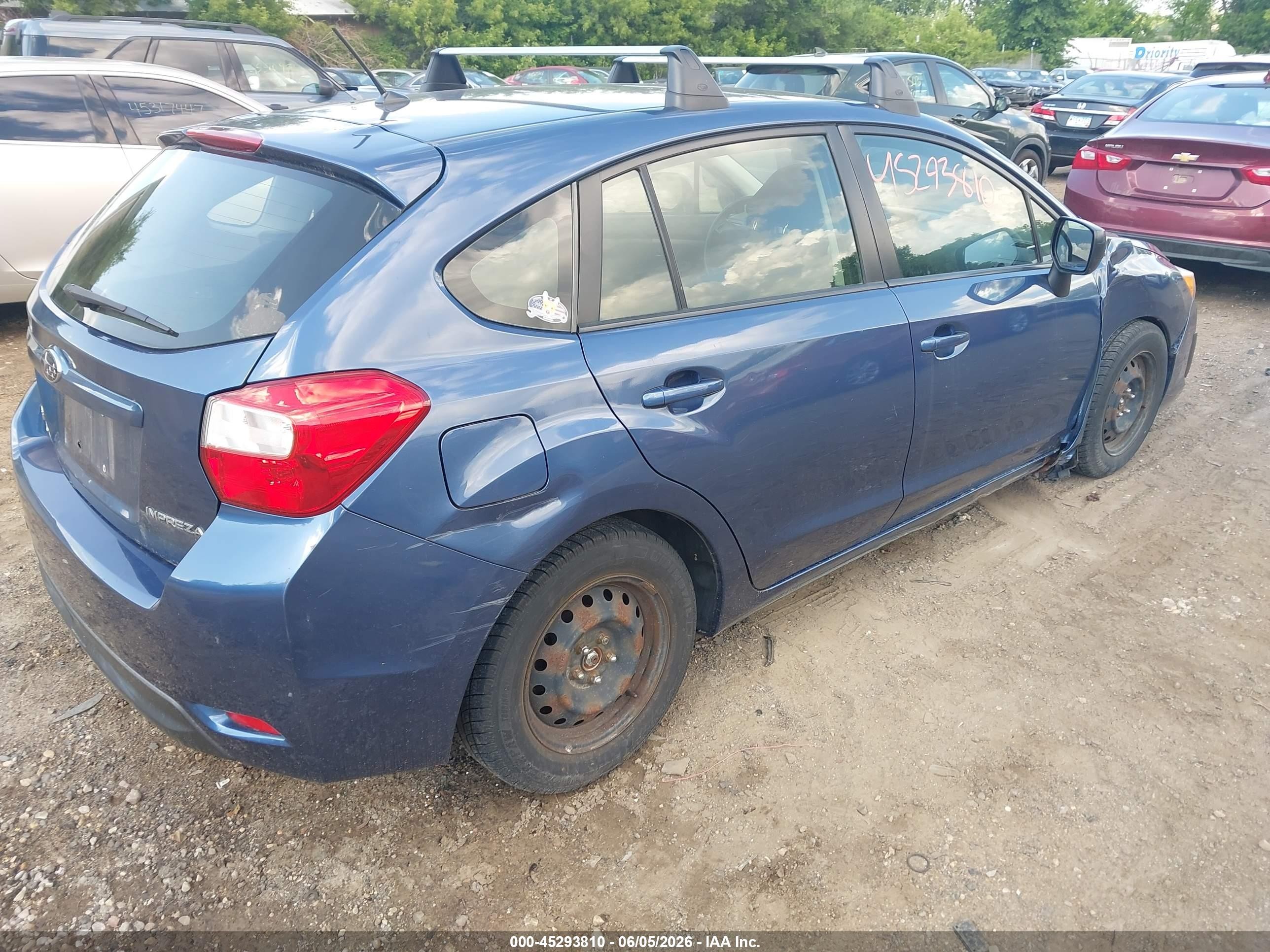 2012 Subaru Impreza 2.0i Blue vin: JF1GPAA61CG206268