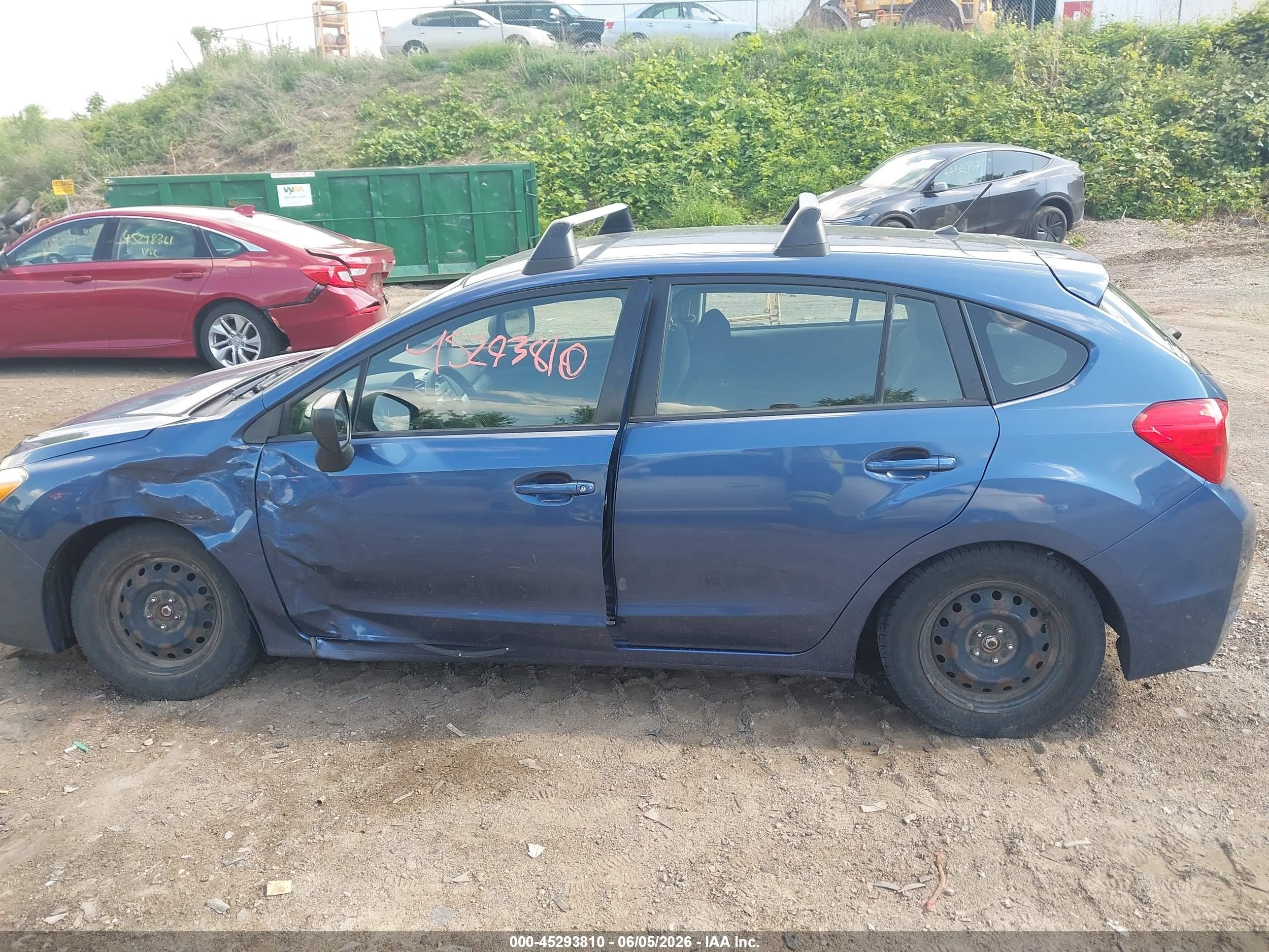 2012 Subaru Impreza 2.0i Blue vin: JF1GPAA61CG206268