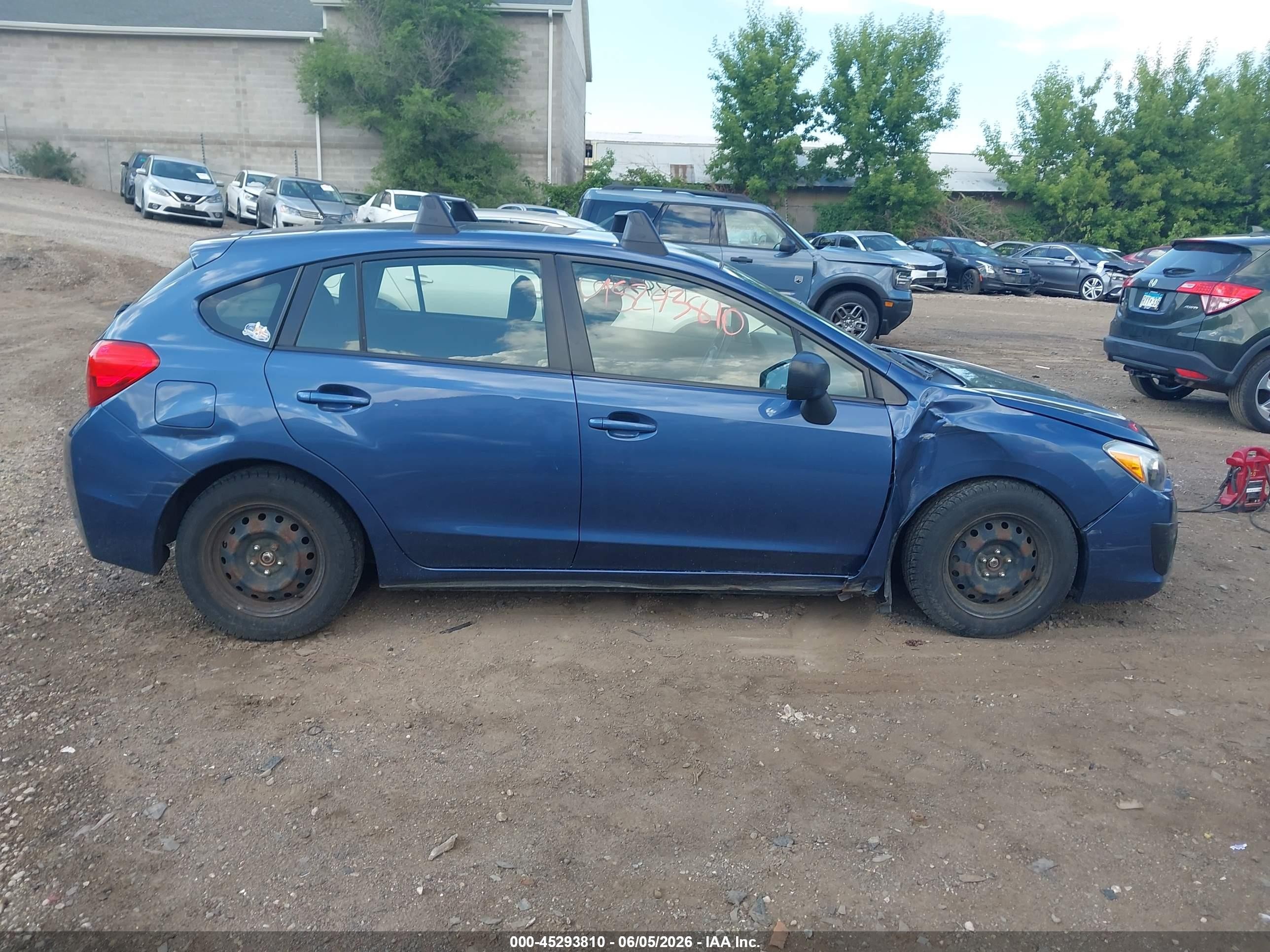 2012 Subaru Impreza 2.0i Blue vin: JF1GPAA61CG206268