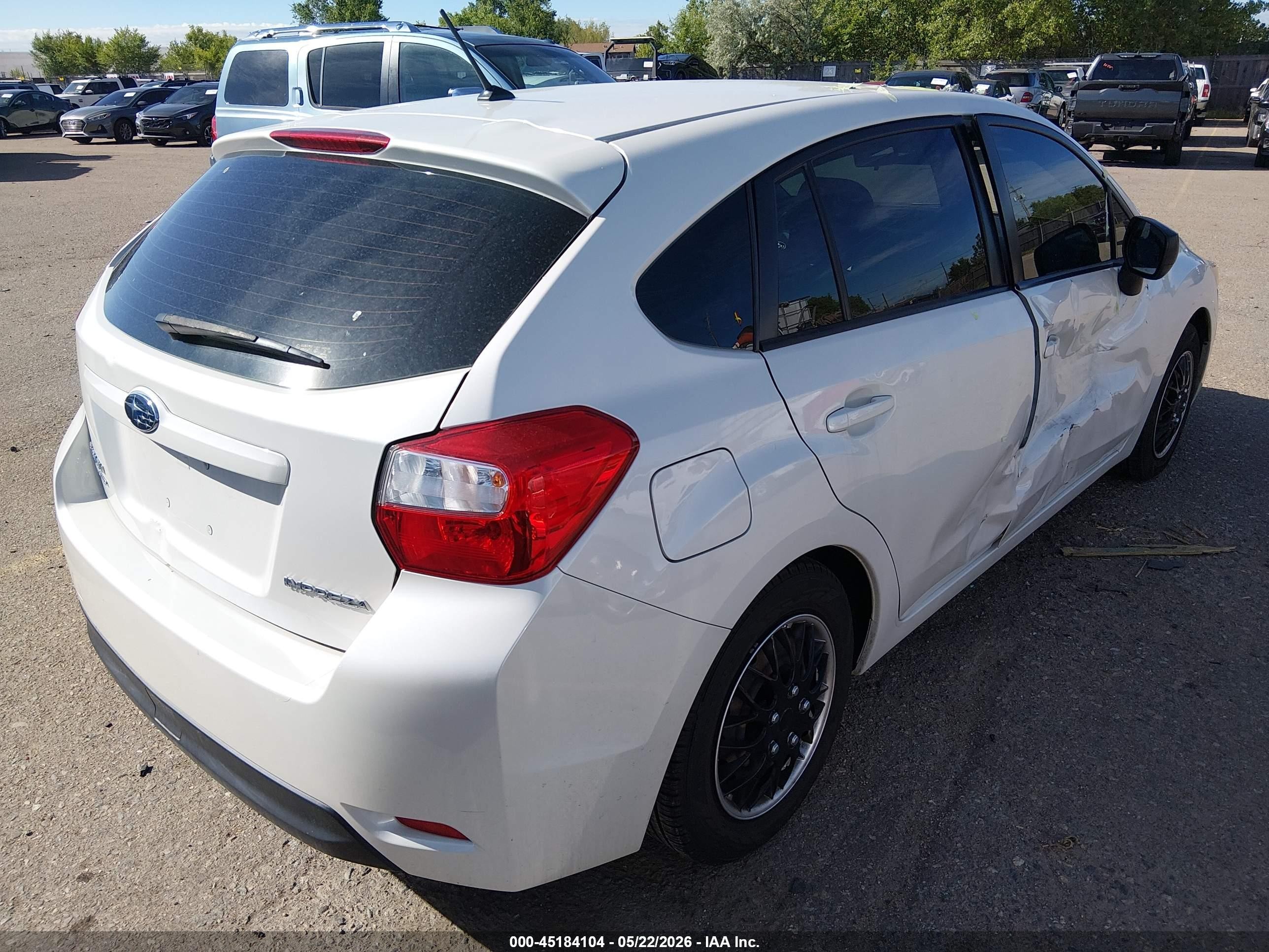 2012 Subaru Impreza 2.0i White vin: JF1GPAA61CH205700