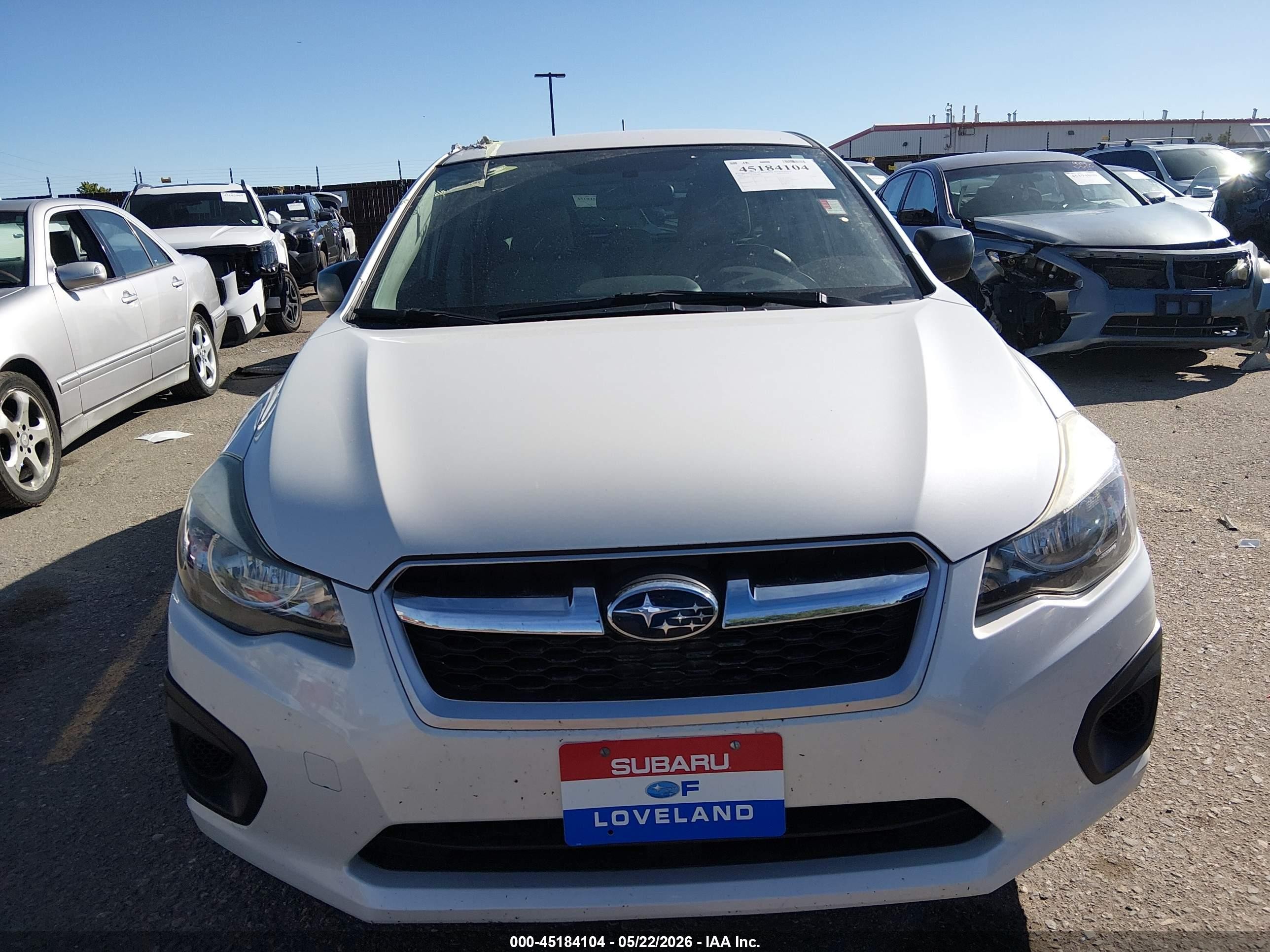2012 Subaru Impreza 2.0i White vin: JF1GPAA61CH205700