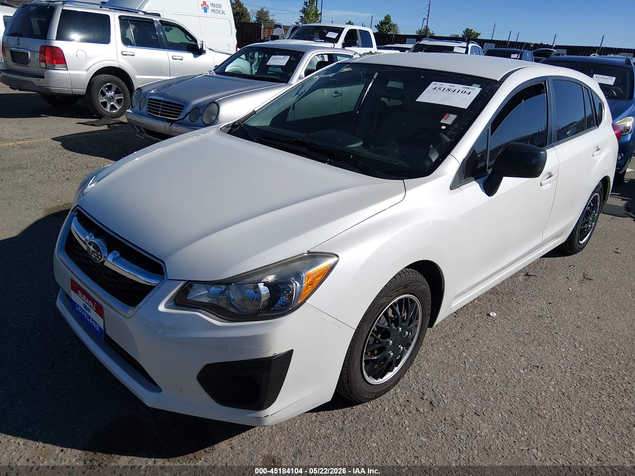 2012 Subaru Impreza 2.0i White vin: JF1GPAA61CH205700