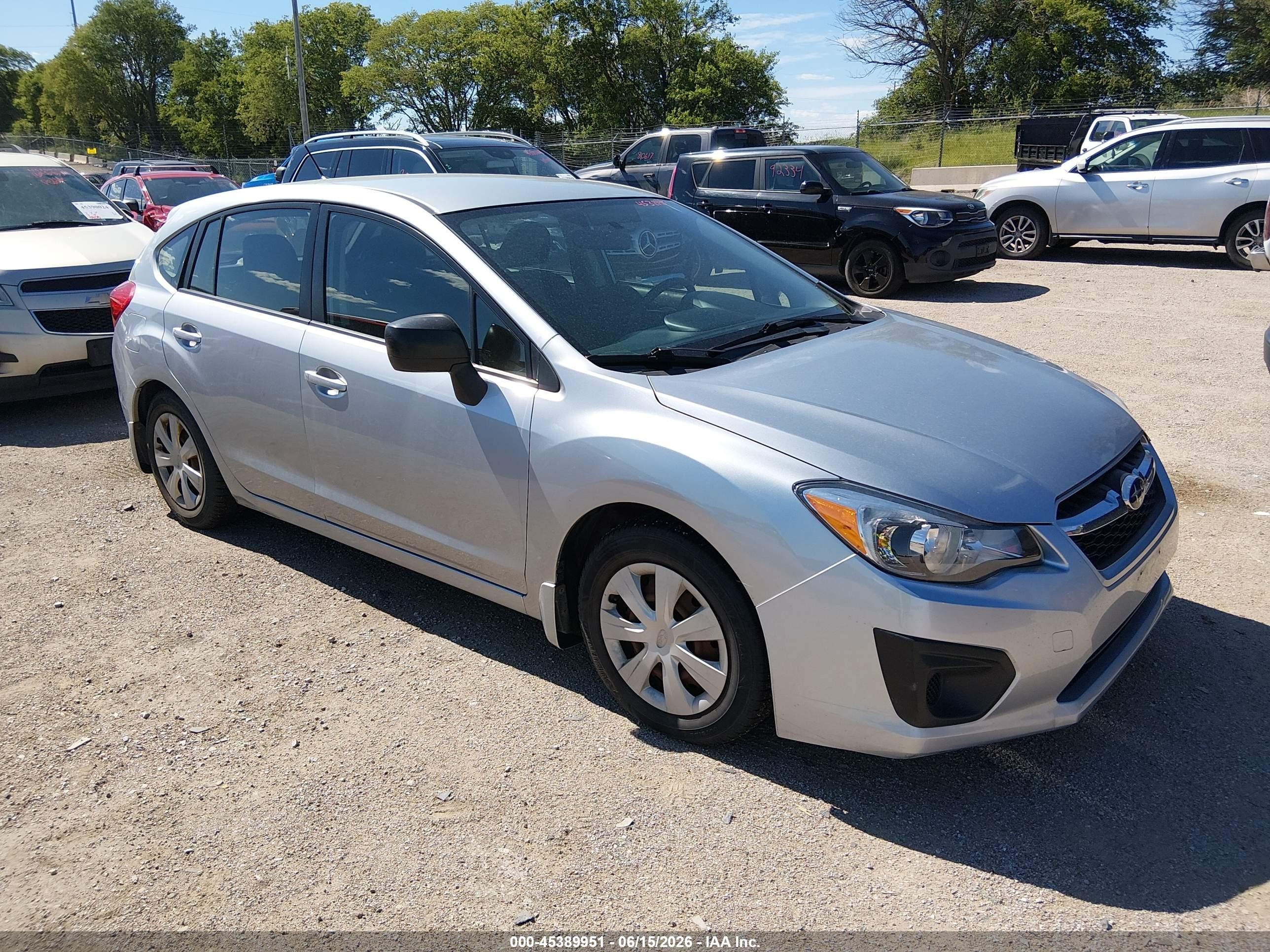 2012 Subaru Impreza 2.0i Silver vin: JF1GPAA62CH212560