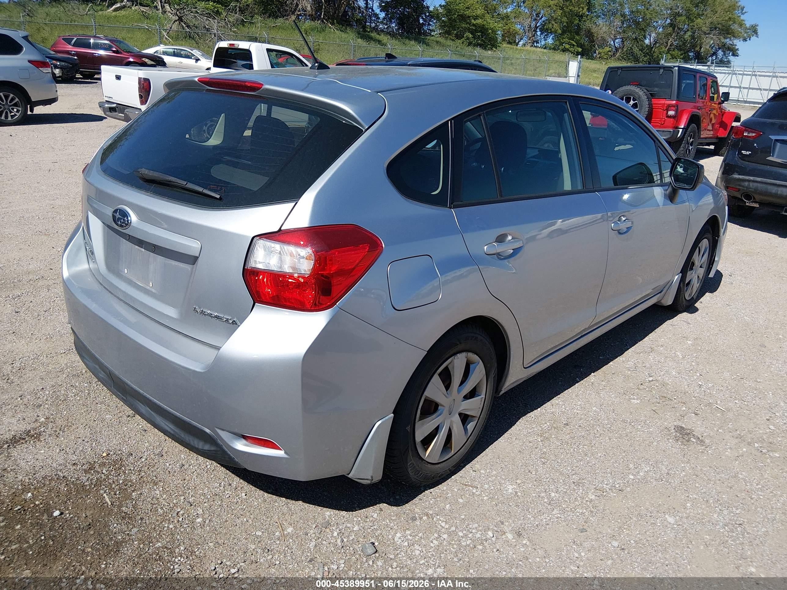 2012 Subaru Impreza 2.0i Silver vin: JF1GPAA62CH212560