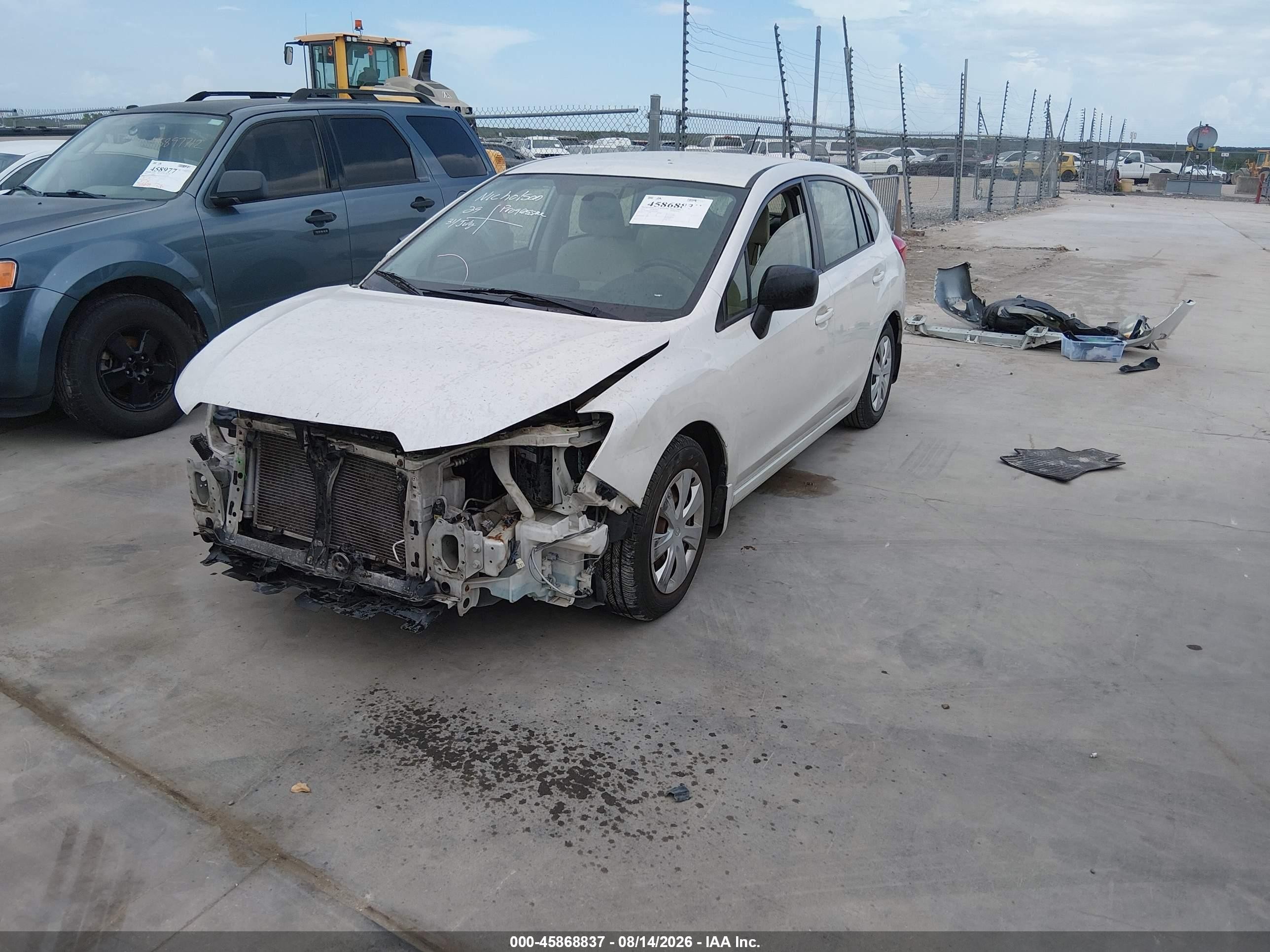 2014 Subaru Impreza 2.0i Белый vin: JF1GPAA62E8282580