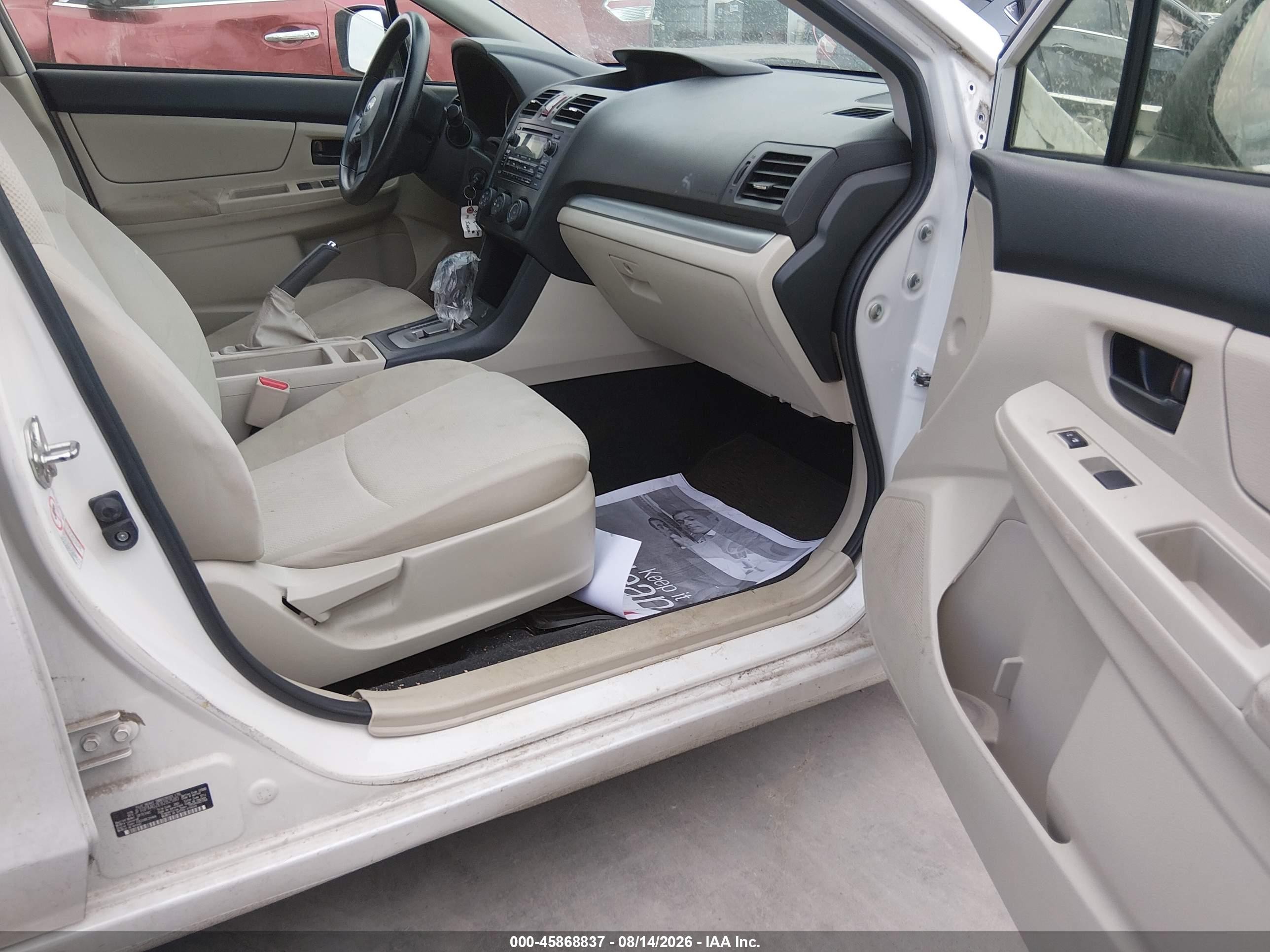 2014 Subaru Impreza 2.0i Белый vin: JF1GPAA62E8282580