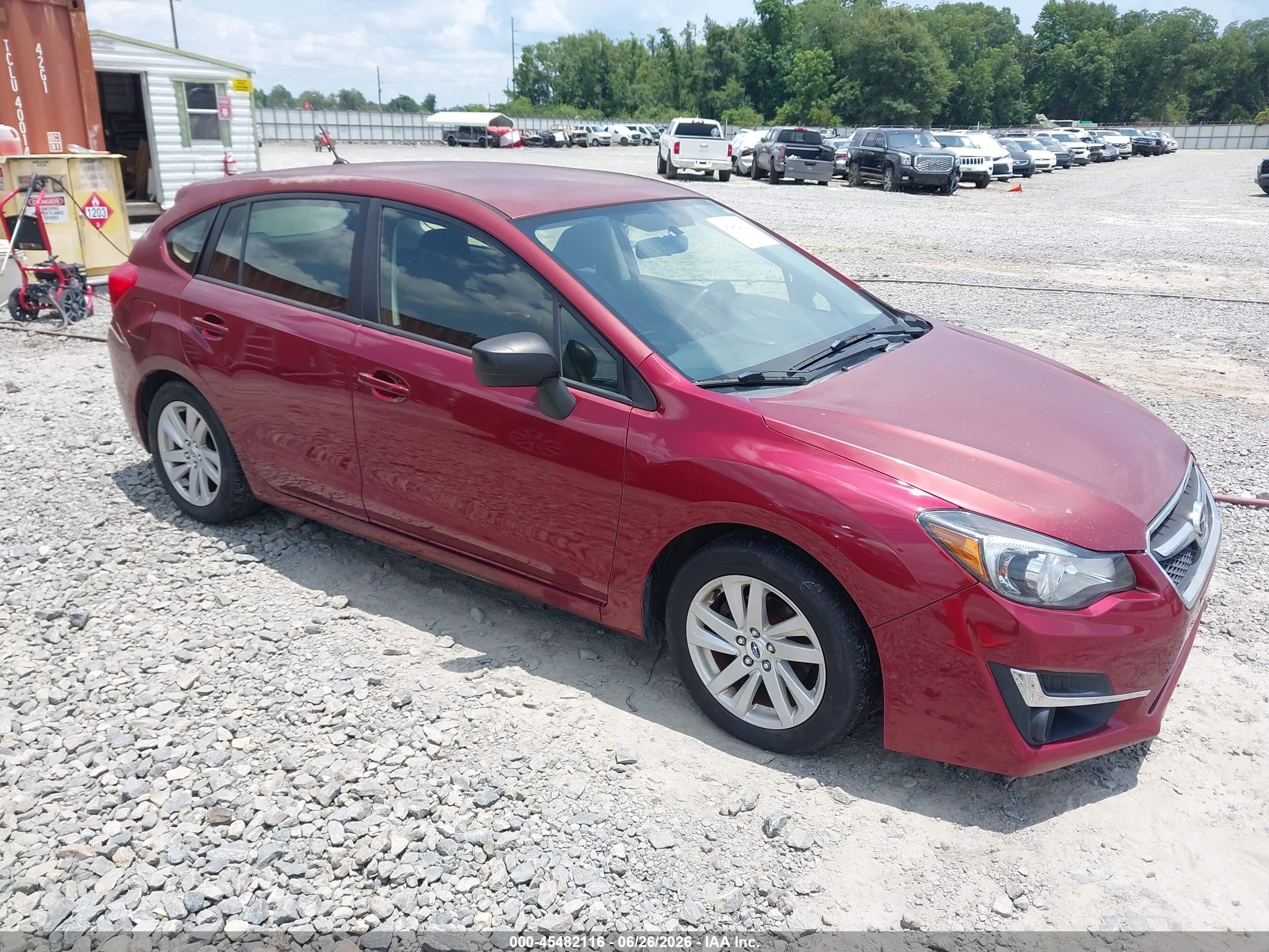 2015 Subaru Impreza 2.0i Red vin: JF1GPAA63F8250139