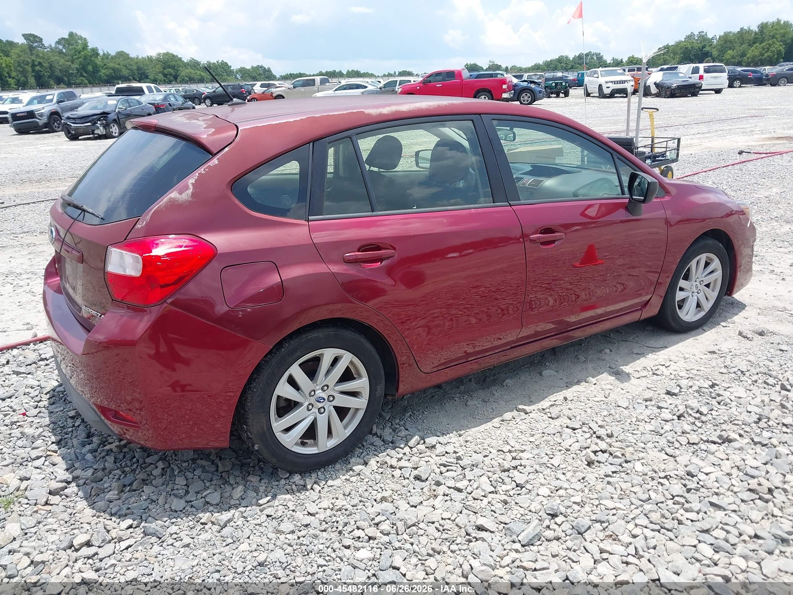 2015 Subaru Impreza 2.0i Red vin: JF1GPAA63F8250139
