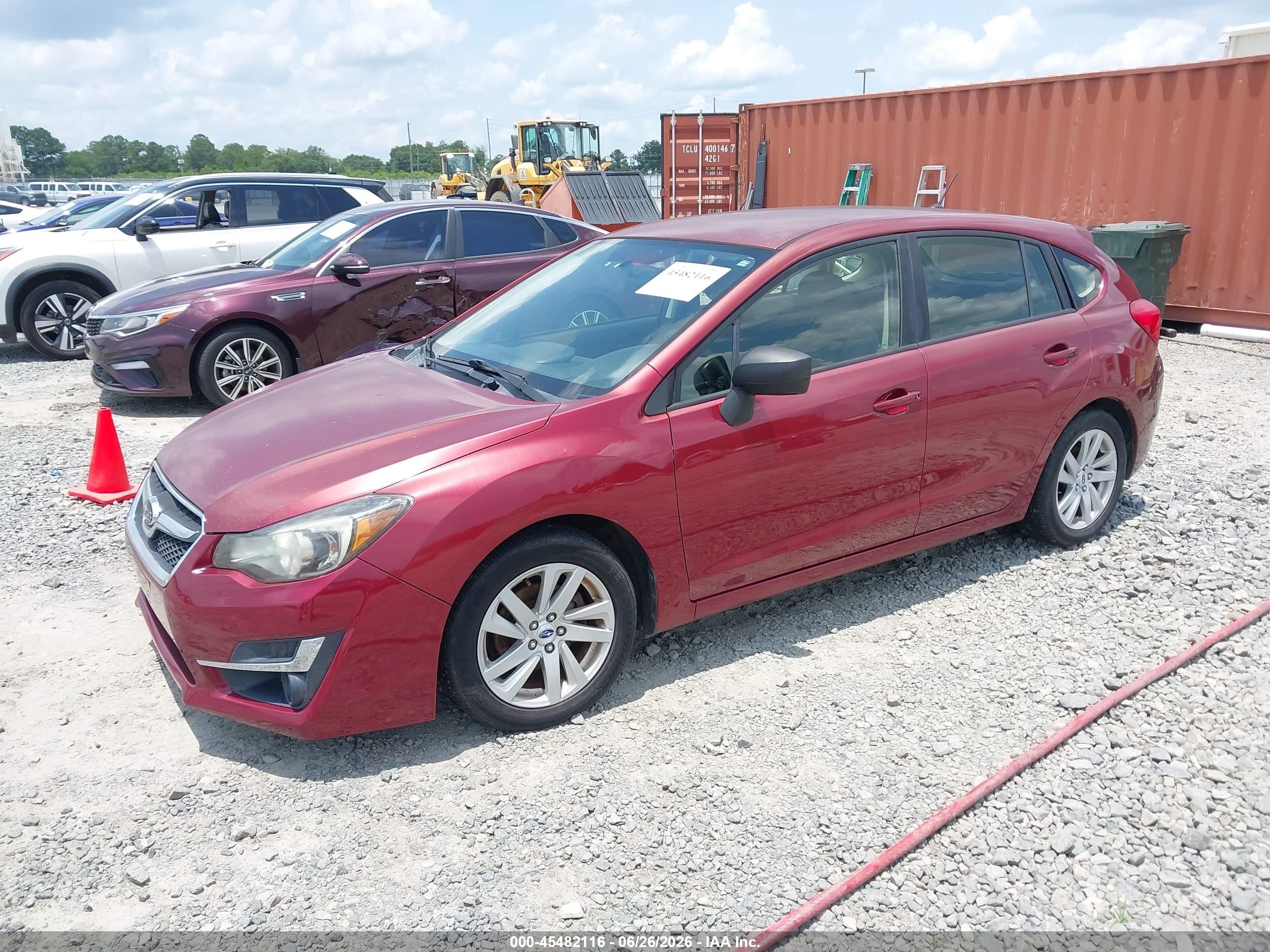 2015 Subaru Impreza 2.0i Red vin: JF1GPAA63F8250139