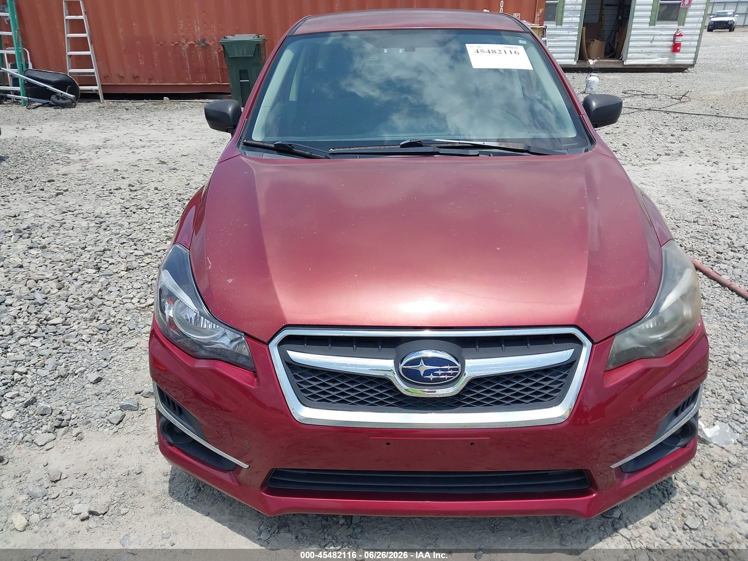 2015 Subaru Impreza 2.0i Red vin: JF1GPAA63F8250139