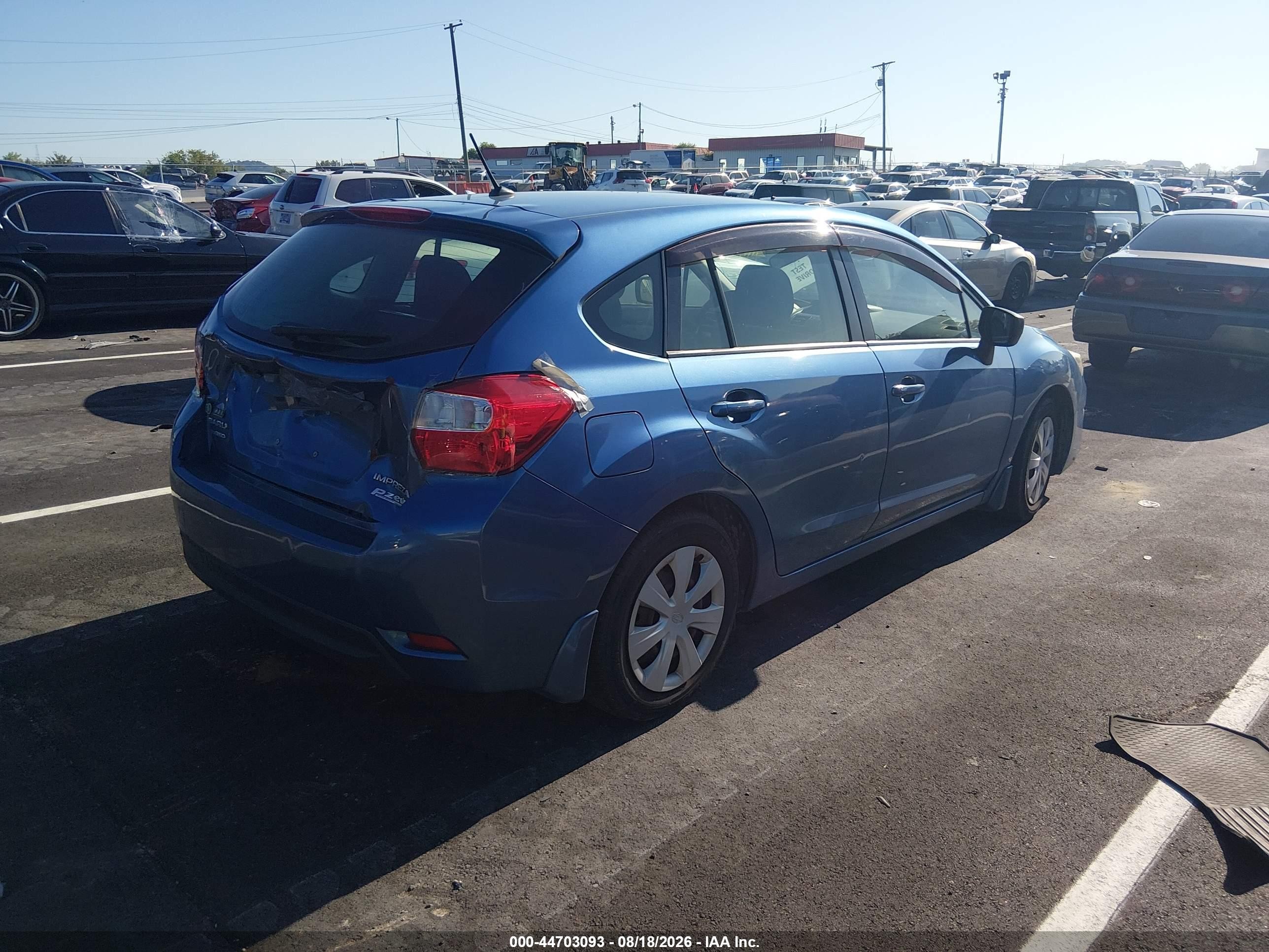 2015 Subaru Impreza 2.0i Blue vin: JF1GPAA63FG255704