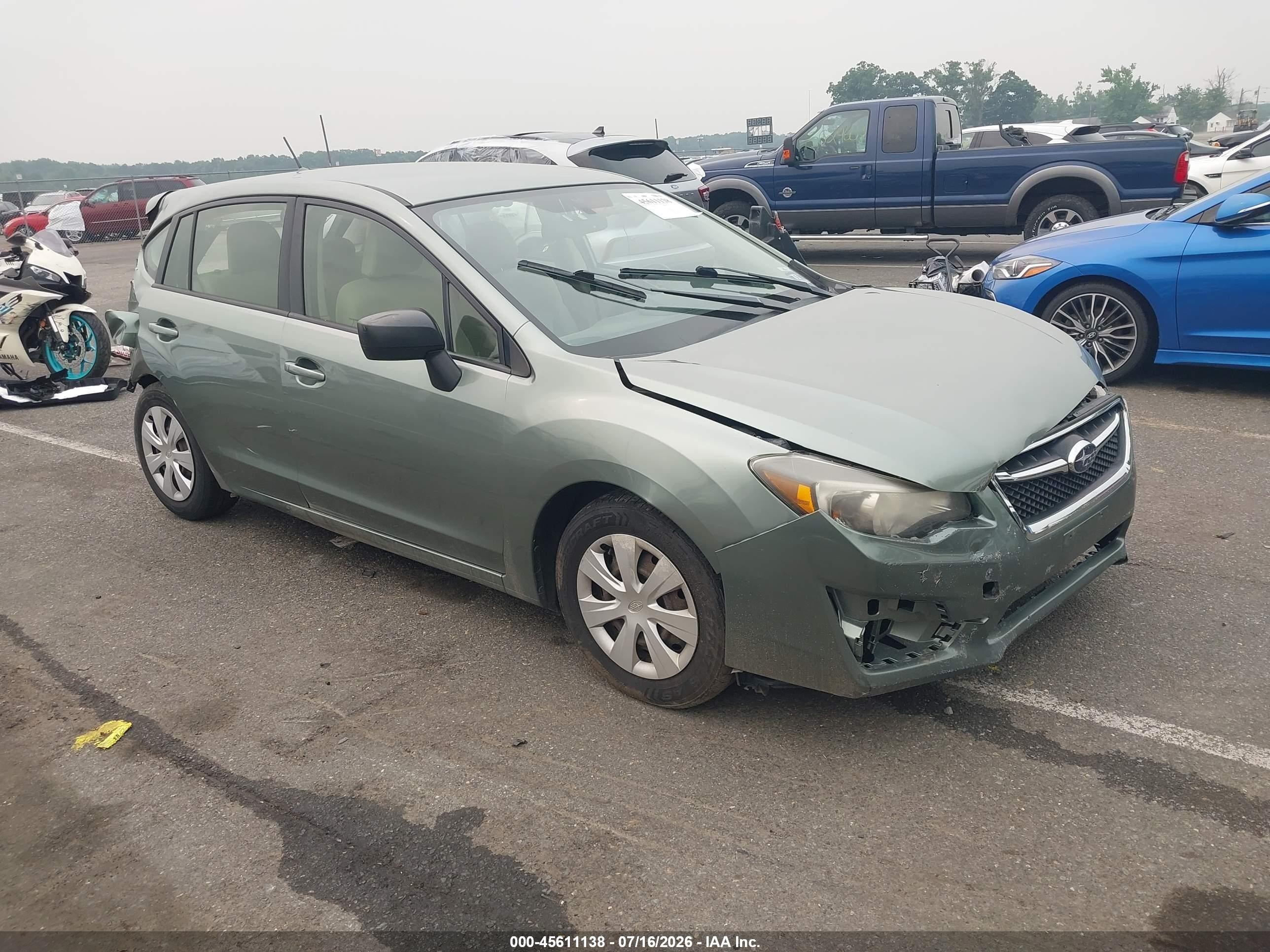 2015 Subaru Impreza 2.0i Green vin: JF1GPAA63FH271394