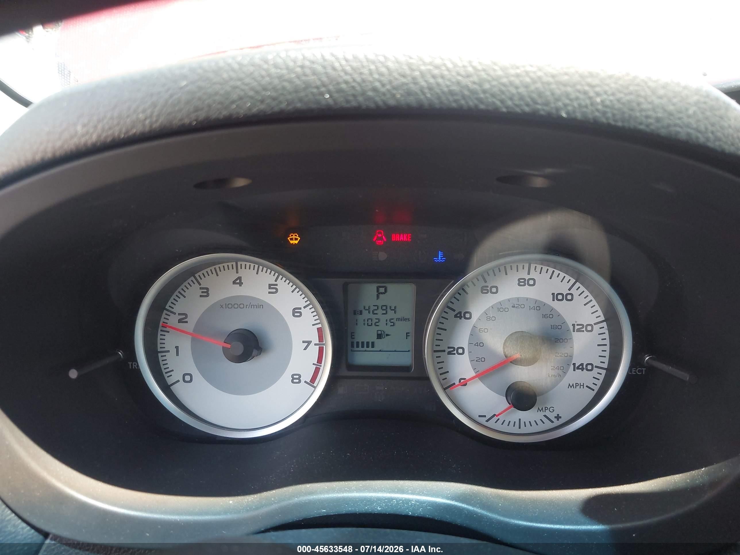 2014 Subaru Impreza 2.0i Red vin: JF1GPAA64E8260189