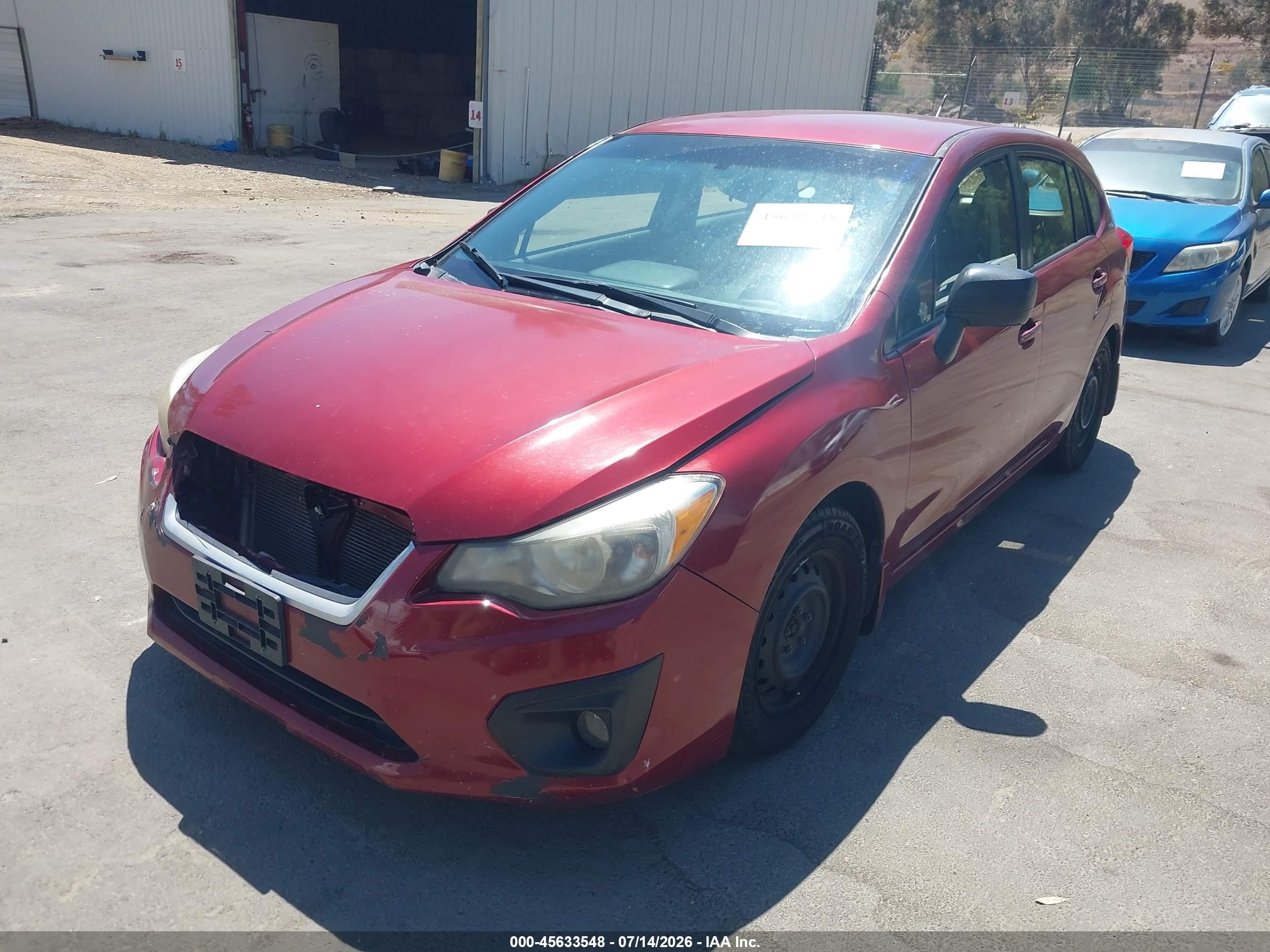 2014 Subaru Impreza 2.0i Red vin: JF1GPAA64E8260189