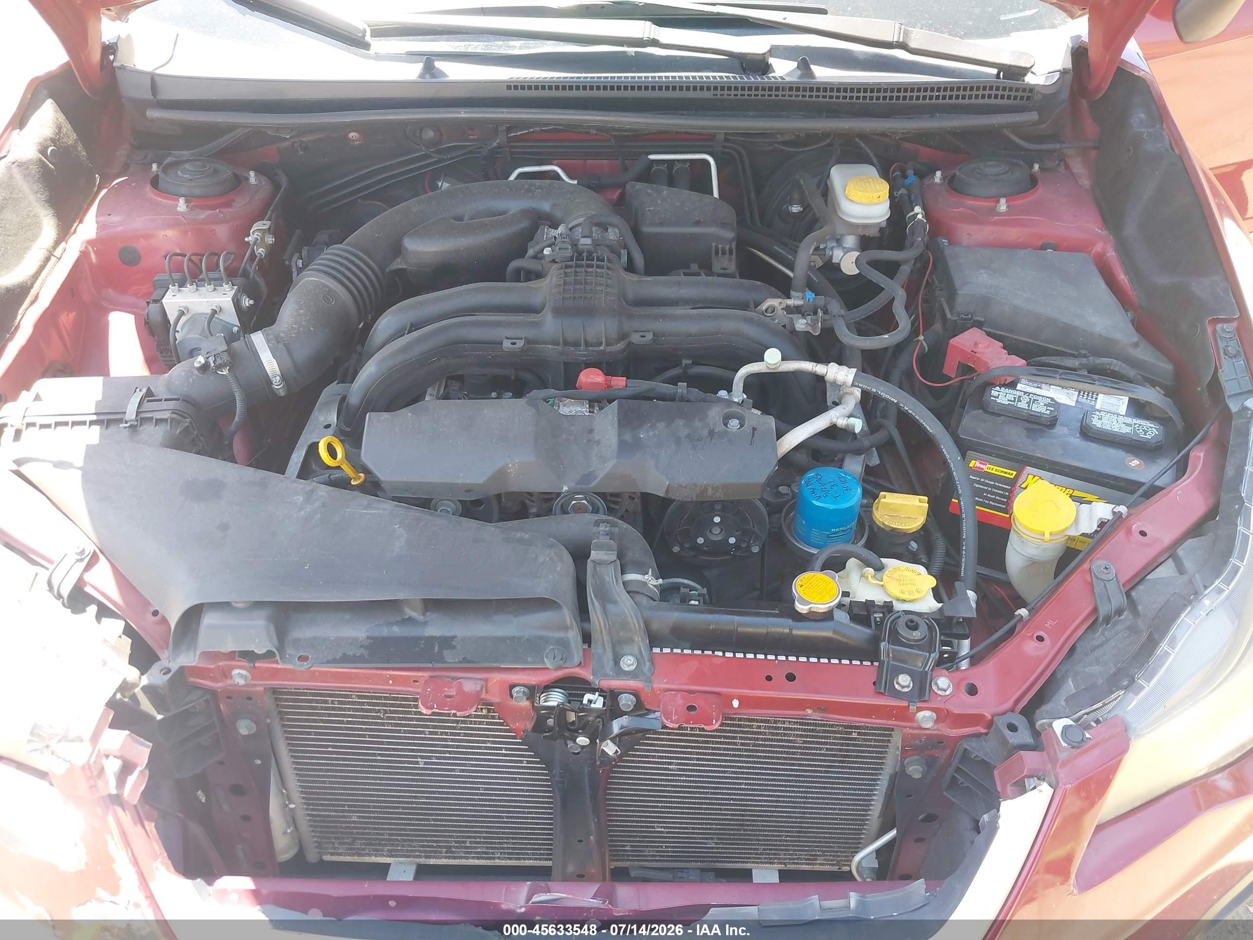 2014 Subaru Impreza 2.0i Red vin: JF1GPAA64E8260189
