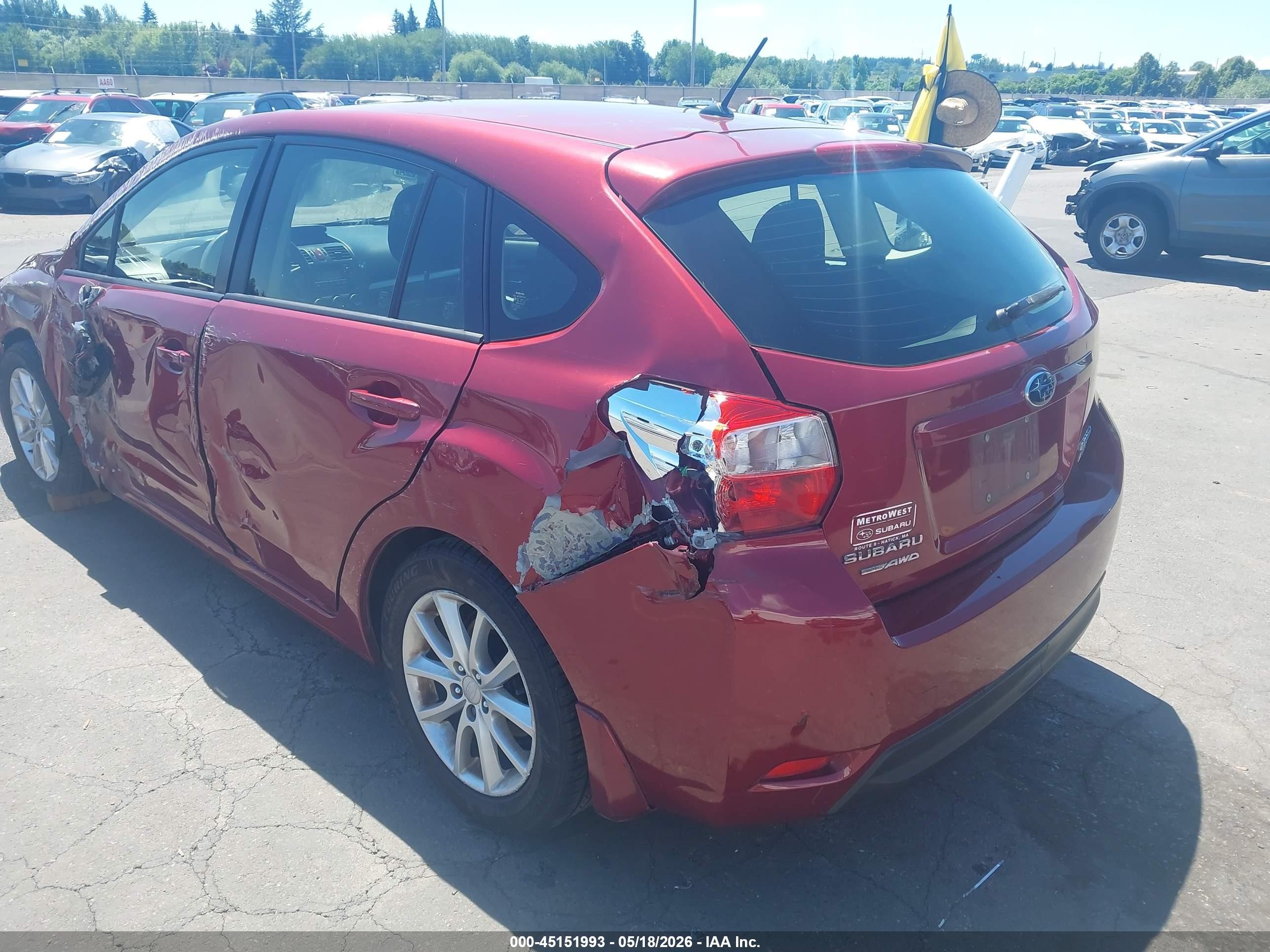 2014 Subaru Impreza 2.0i Red vin: JF1GPAA64E8303607