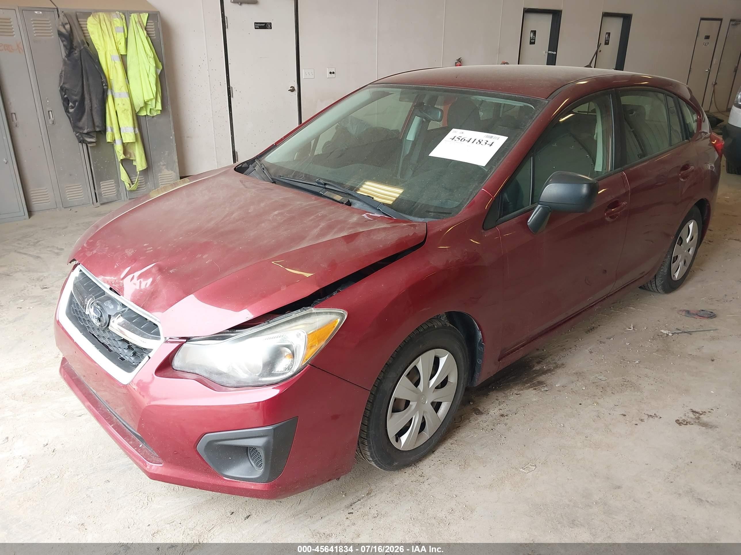 2014 Subaru Impreza 2.0i Red vin: JF1GPAA64E8335604
