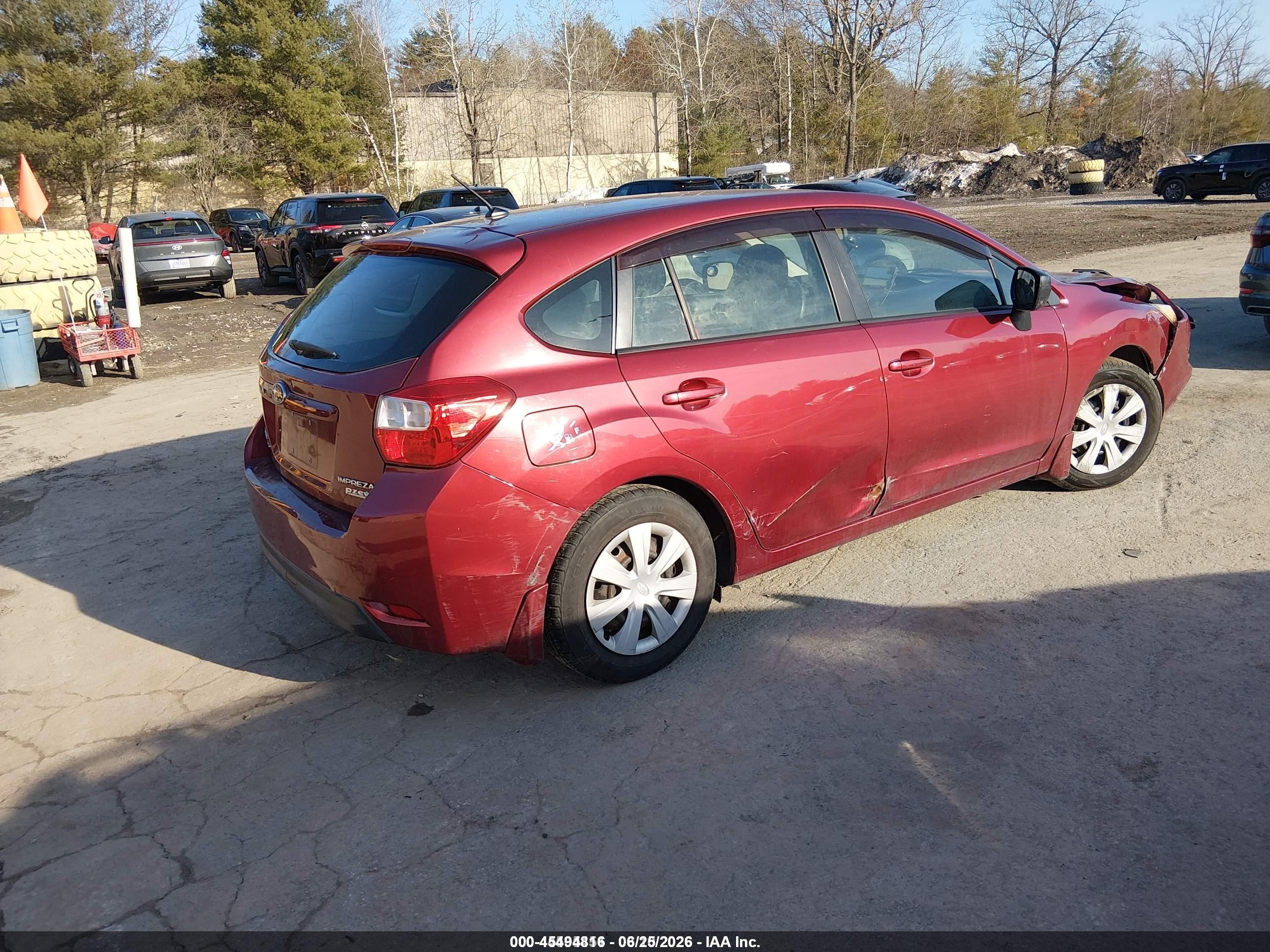 2013 Subaru Impreza 2.0i Burgundy vin: JF1GPAA65D2878252