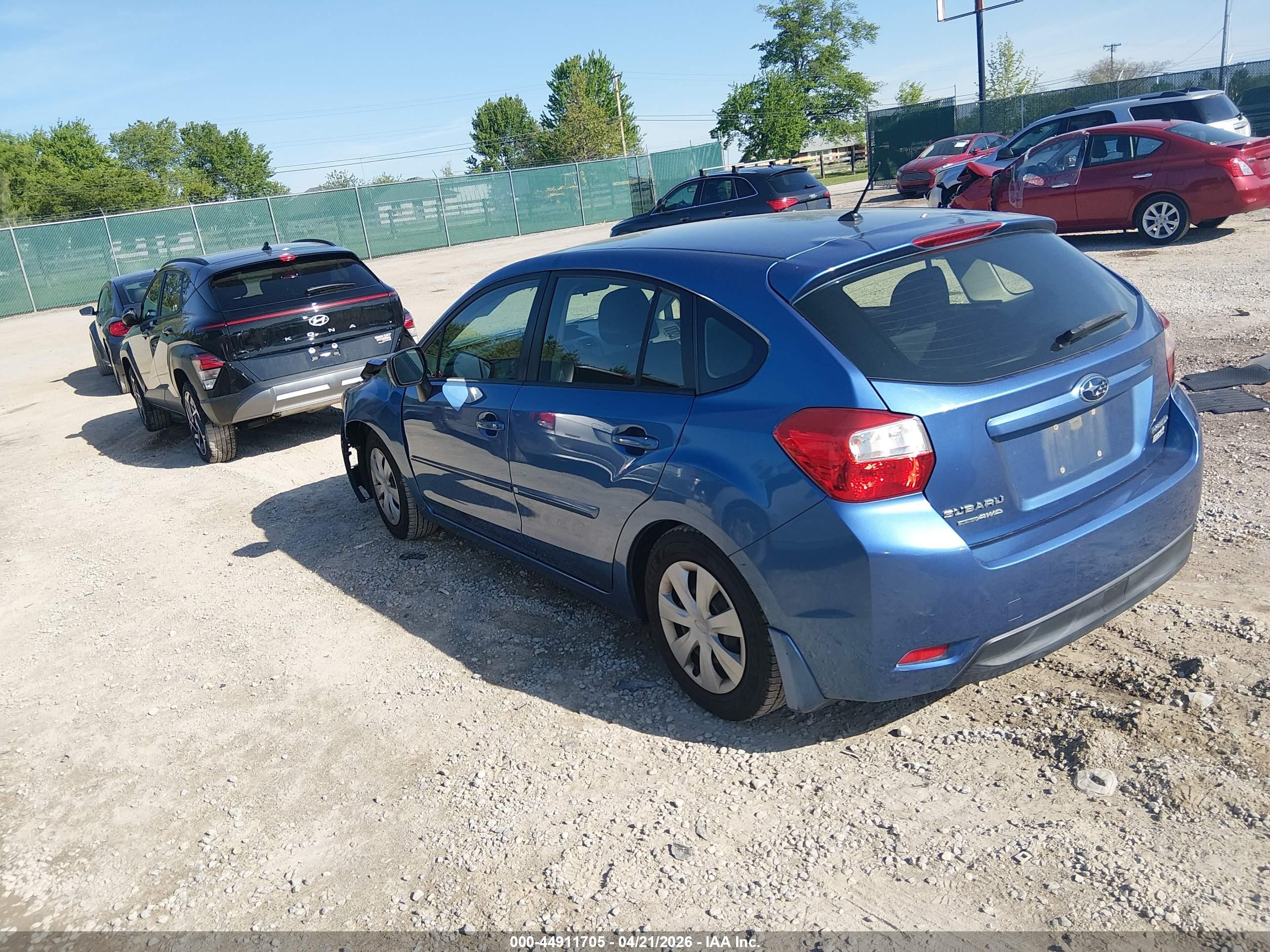 2014 Subaru Impreza 2.0i Blue vin: JF1GPAA65E8257561