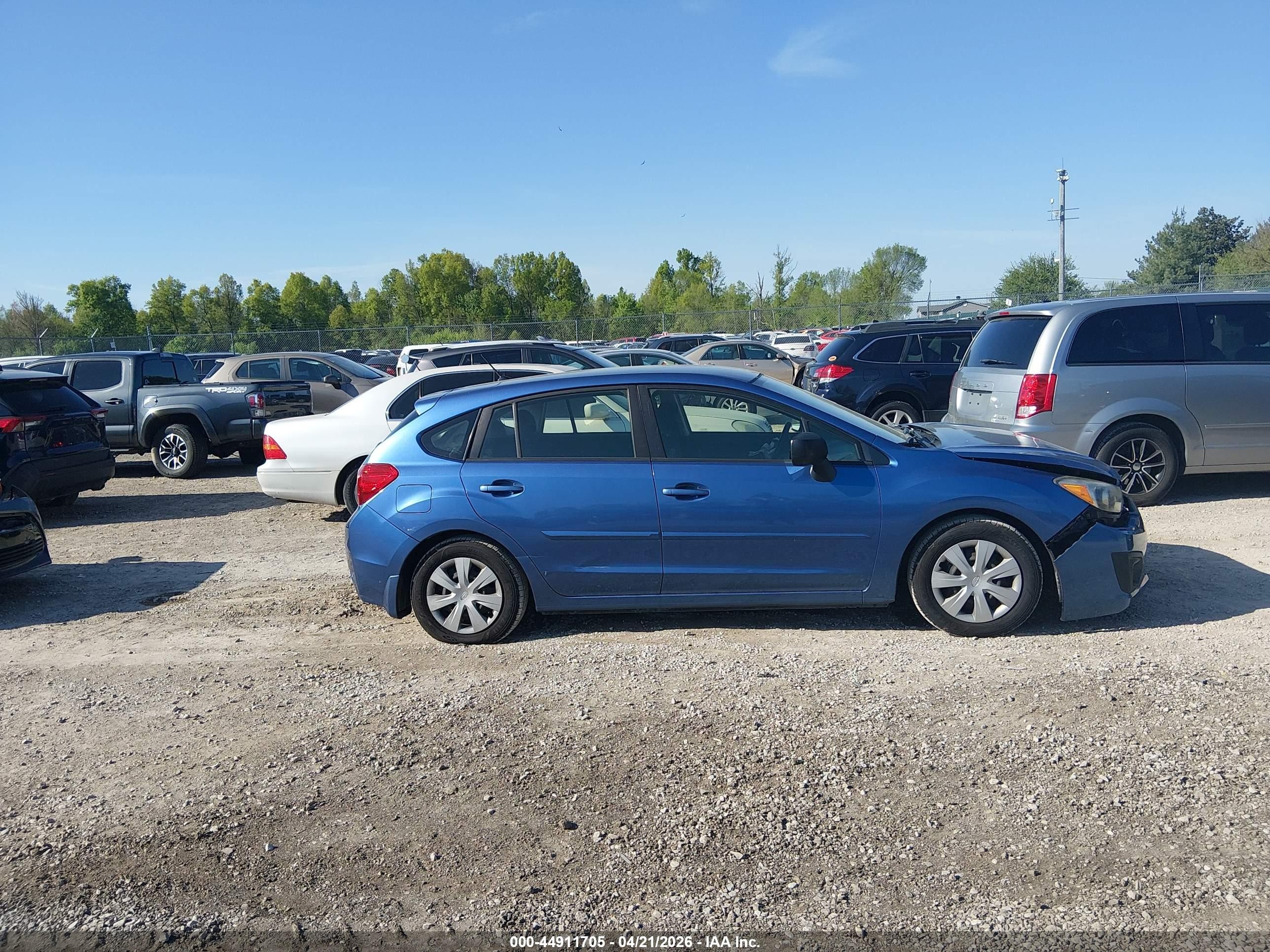 2014 Subaru Impreza 2.0i Blue vin: JF1GPAA65E8257561
