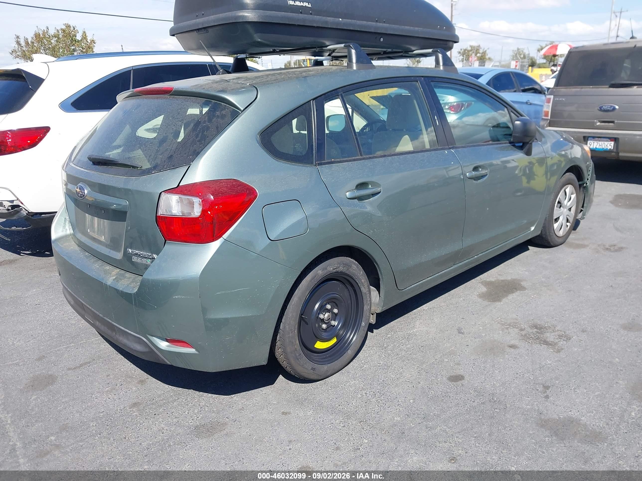 2014 Subaru Impreza 2.0i Green vin: JF1GPAA65E8268625