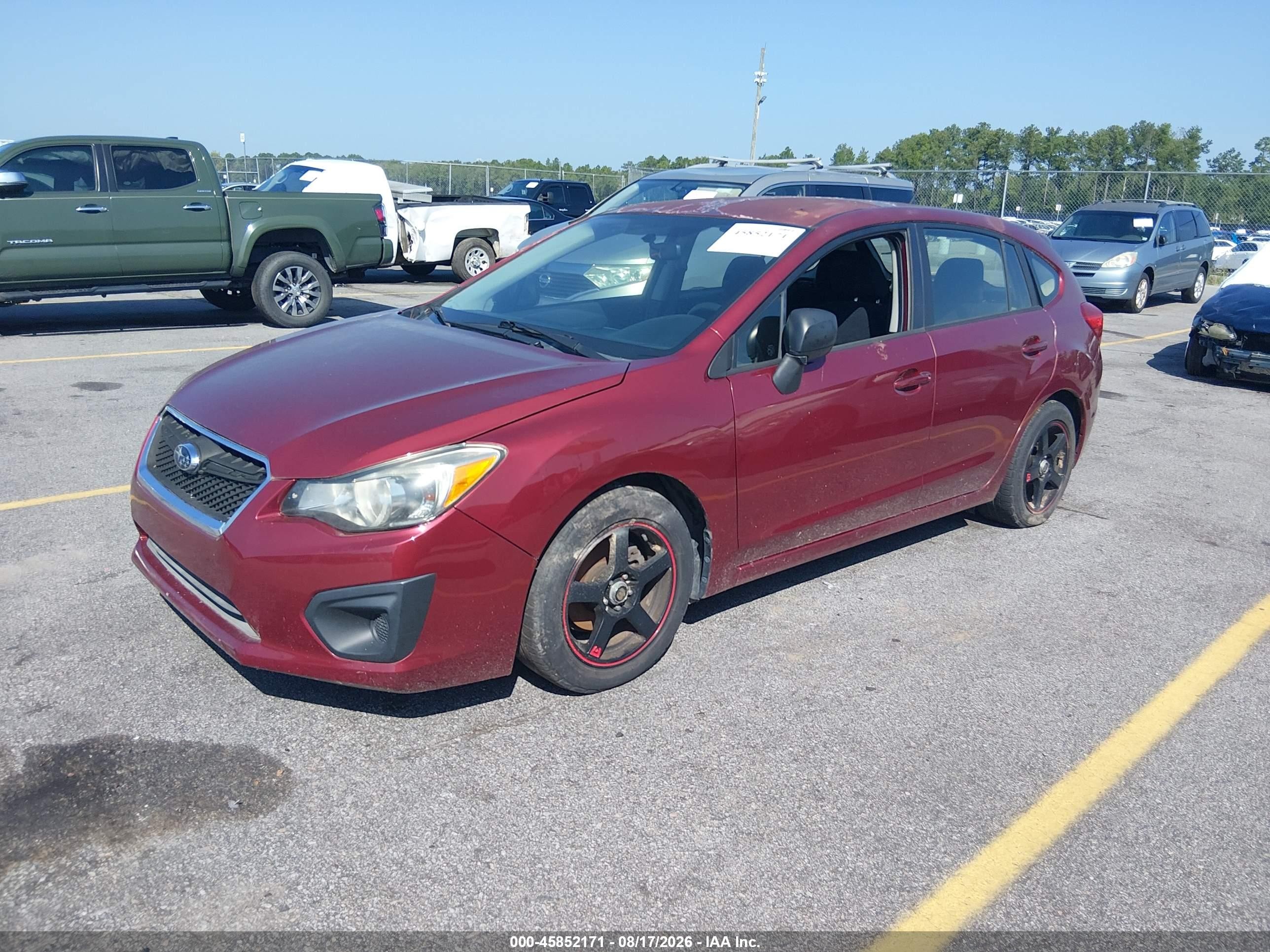 2013 Subaru Impreza 2.0i Red vin: JF1GPAA66DH810930