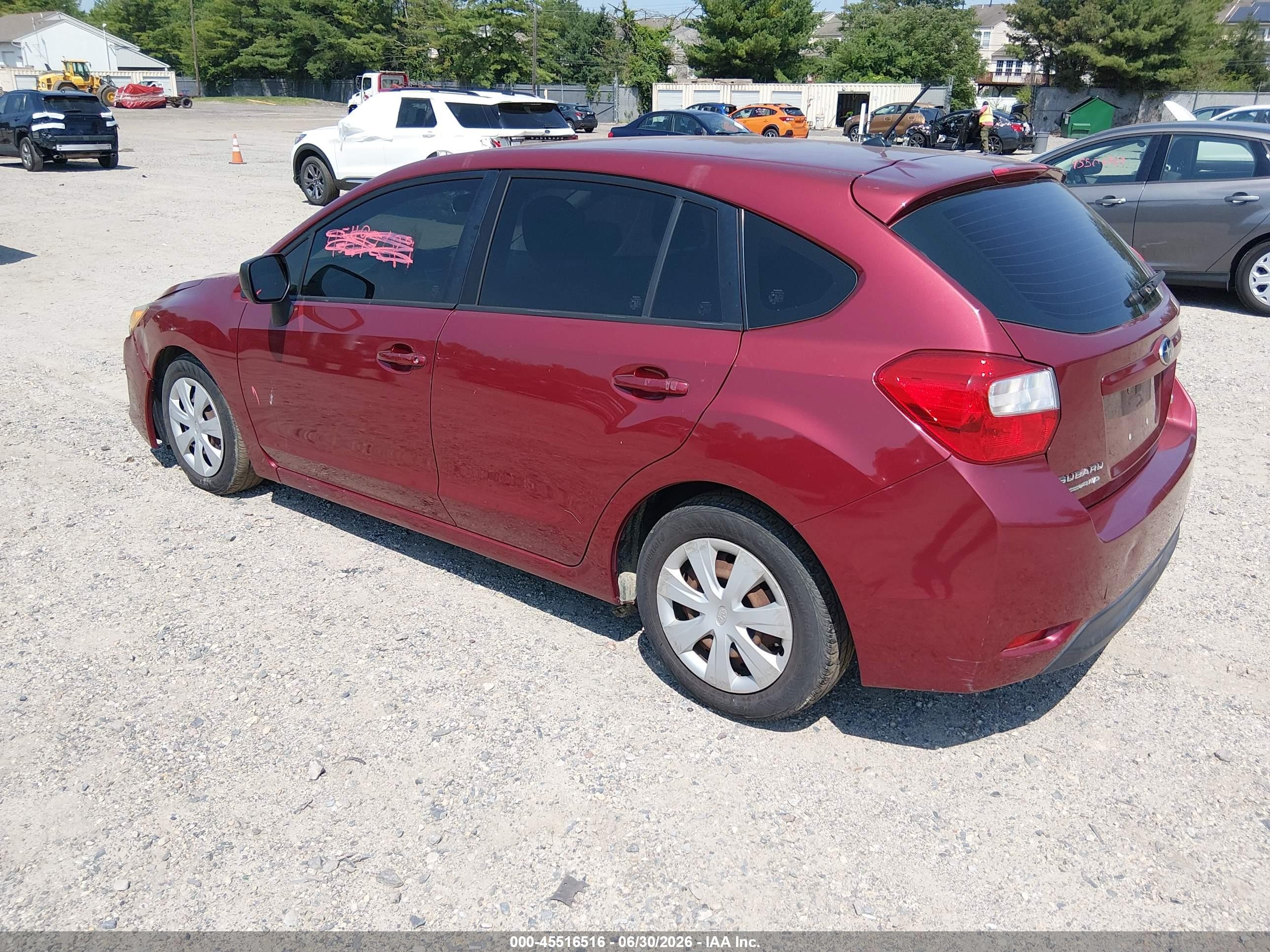2014 Subaru Impreza 2.0i Red vin: JF1GPAA66E8235049