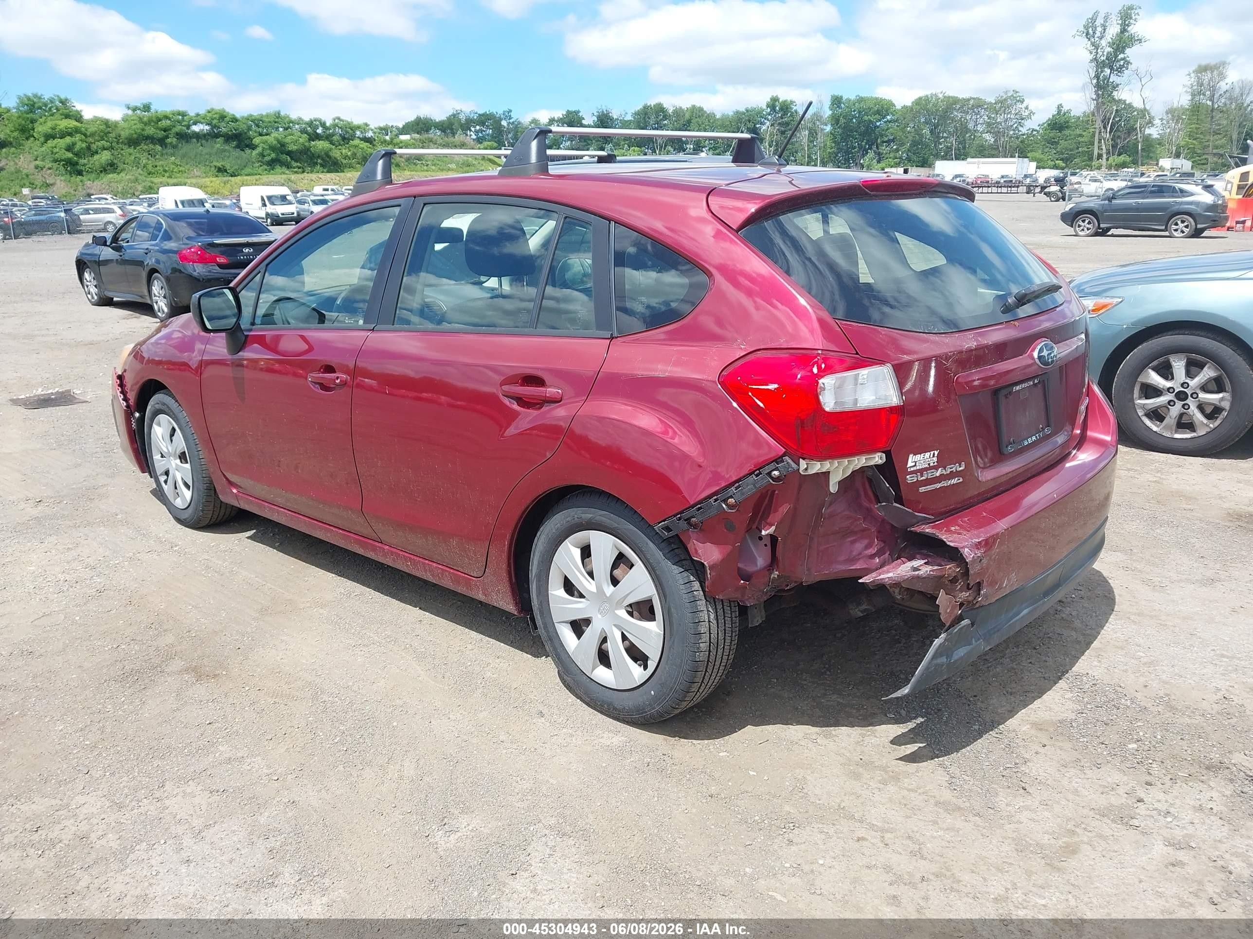 2013 Subaru Impreza 2.0i Burgundy vin: JF1GPAA67D2876549
