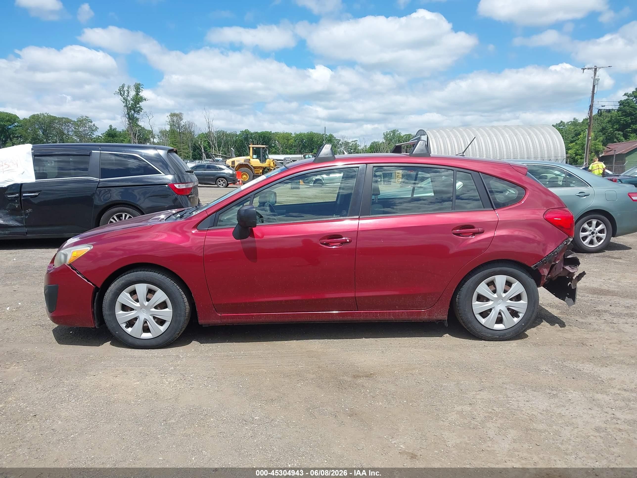 2013 Subaru Impreza 2.0i Burgundy vin: JF1GPAA67D2876549