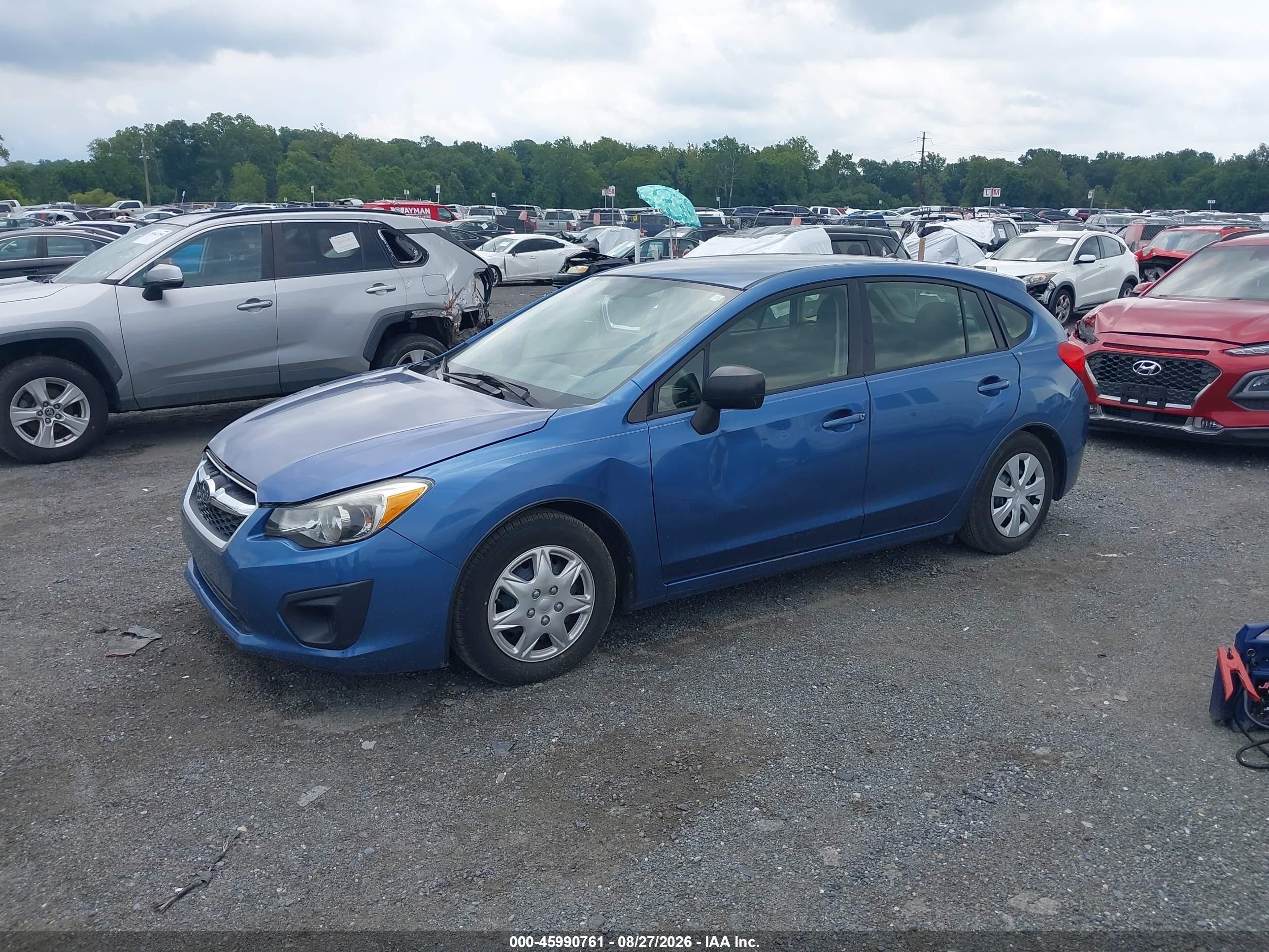 2014 Subaru Impreza 2.0i Blue vin: JF1GPAA67E8307618