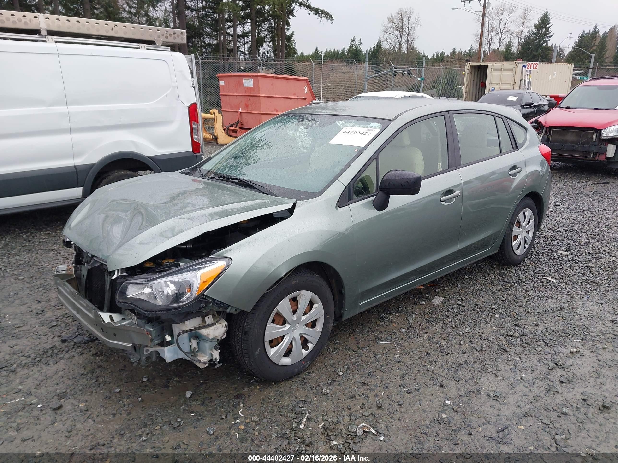 2015 Subaru Impreza 2.0i Green vin: JF1GPAA67FH210484