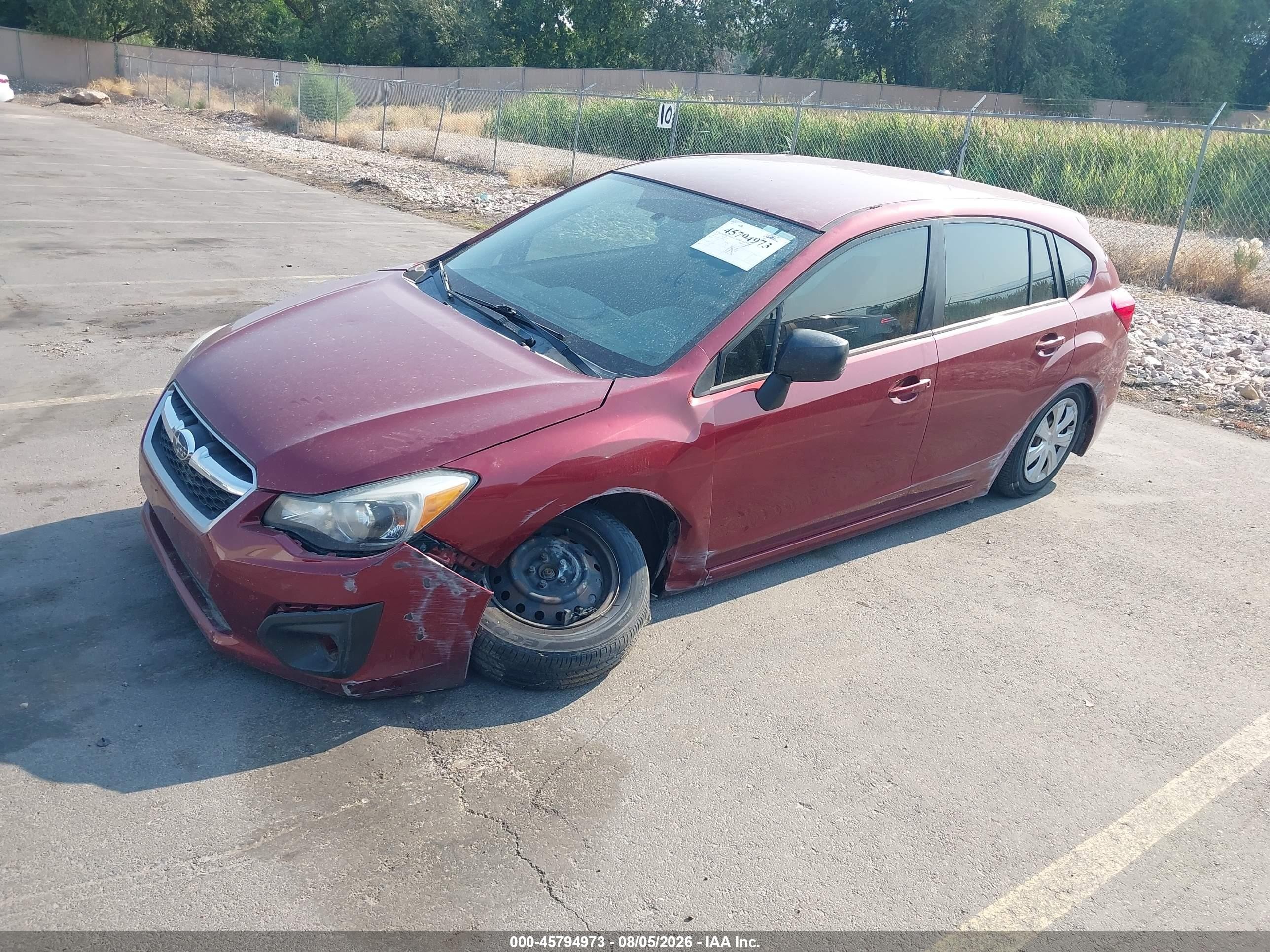 2013 Subaru Impreza 2.0i Red vin: JF1GPAA68D2878276