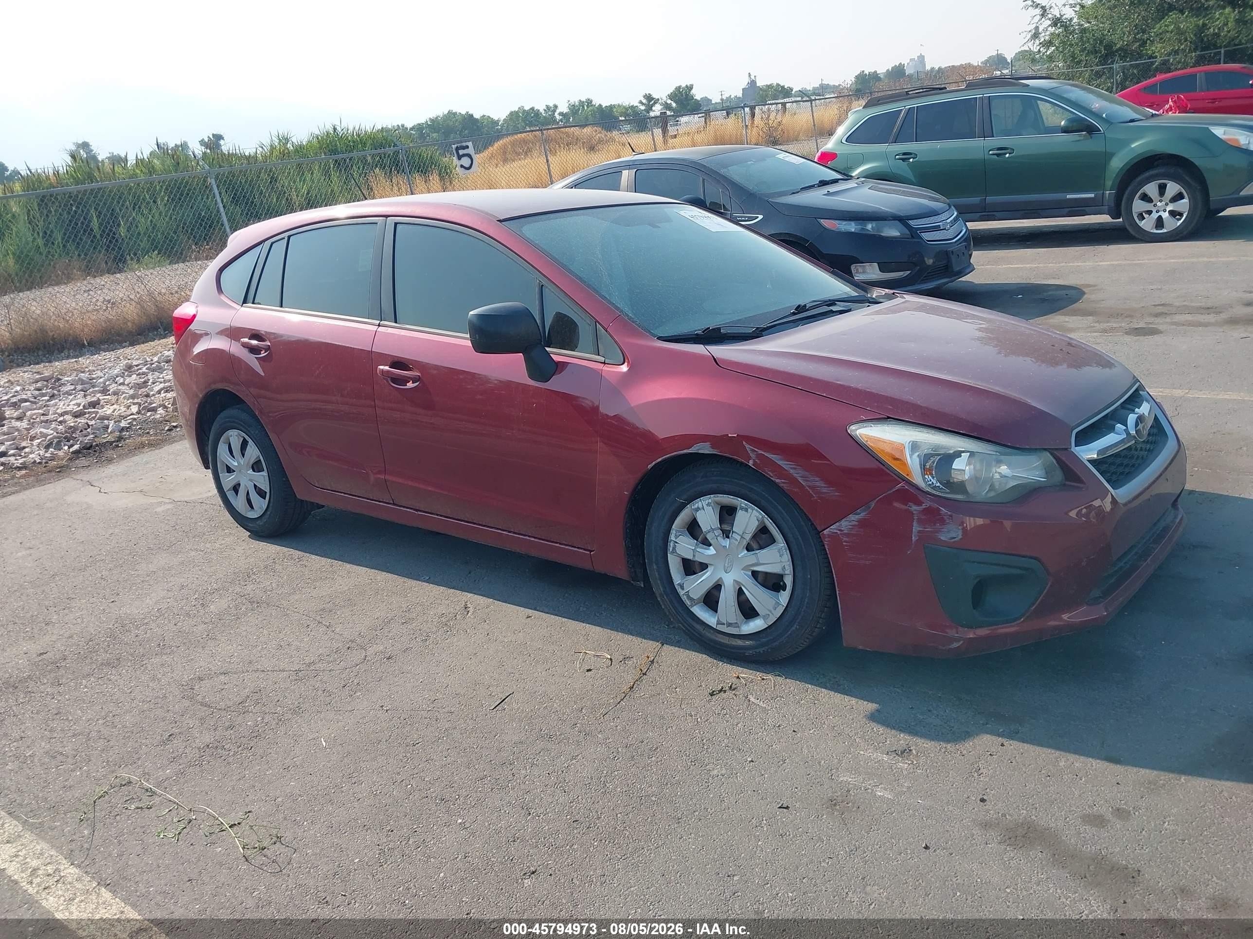 2013 Subaru Impreza 2.0i Red vin: JF1GPAA68D2878276