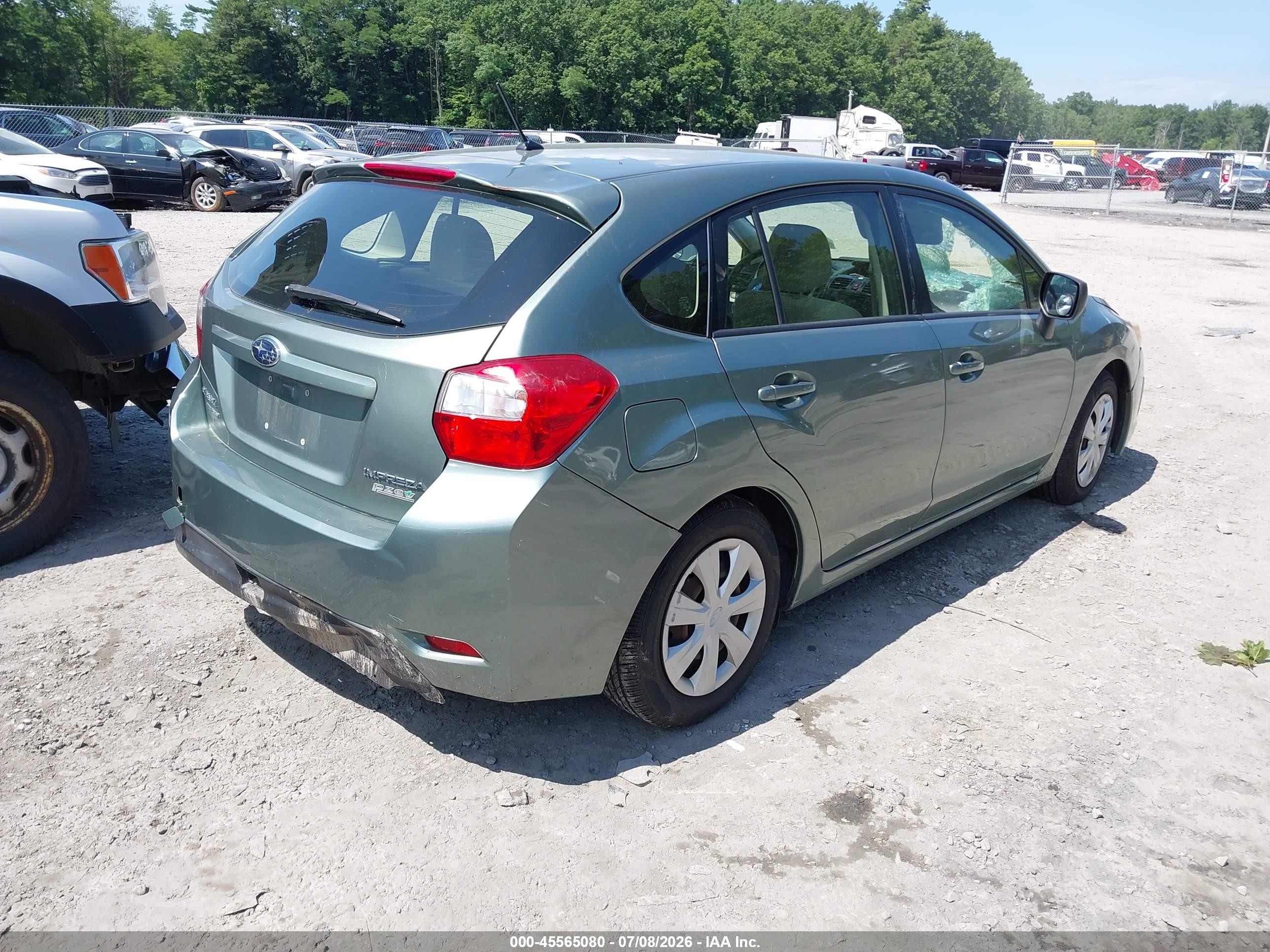 2014 Subaru Impreza 2.0i Green vin: JF1GPAA68E8314352