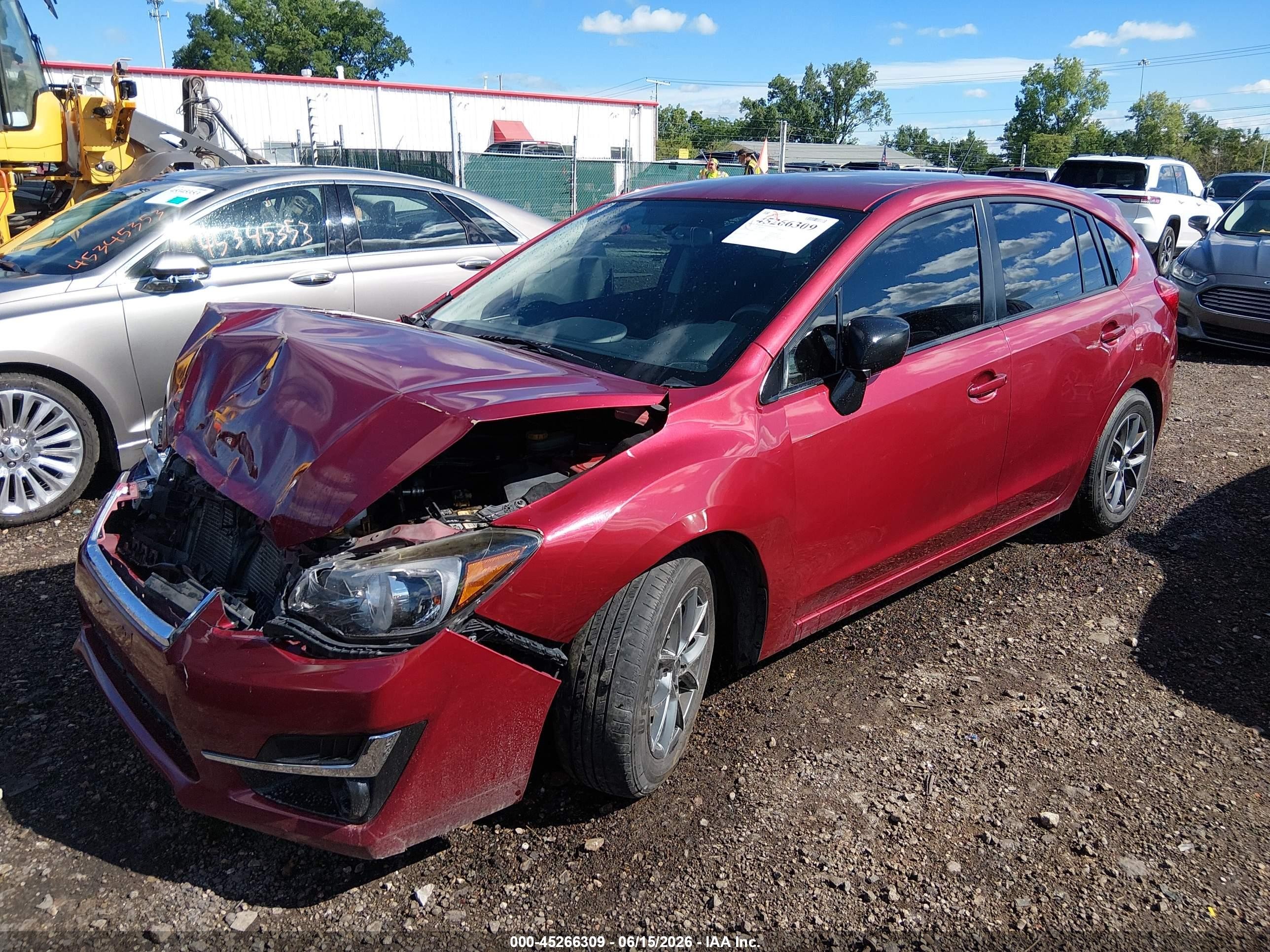 2015 Subaru Impreza 2.0i Red vin: JF1GPAA68F8322694