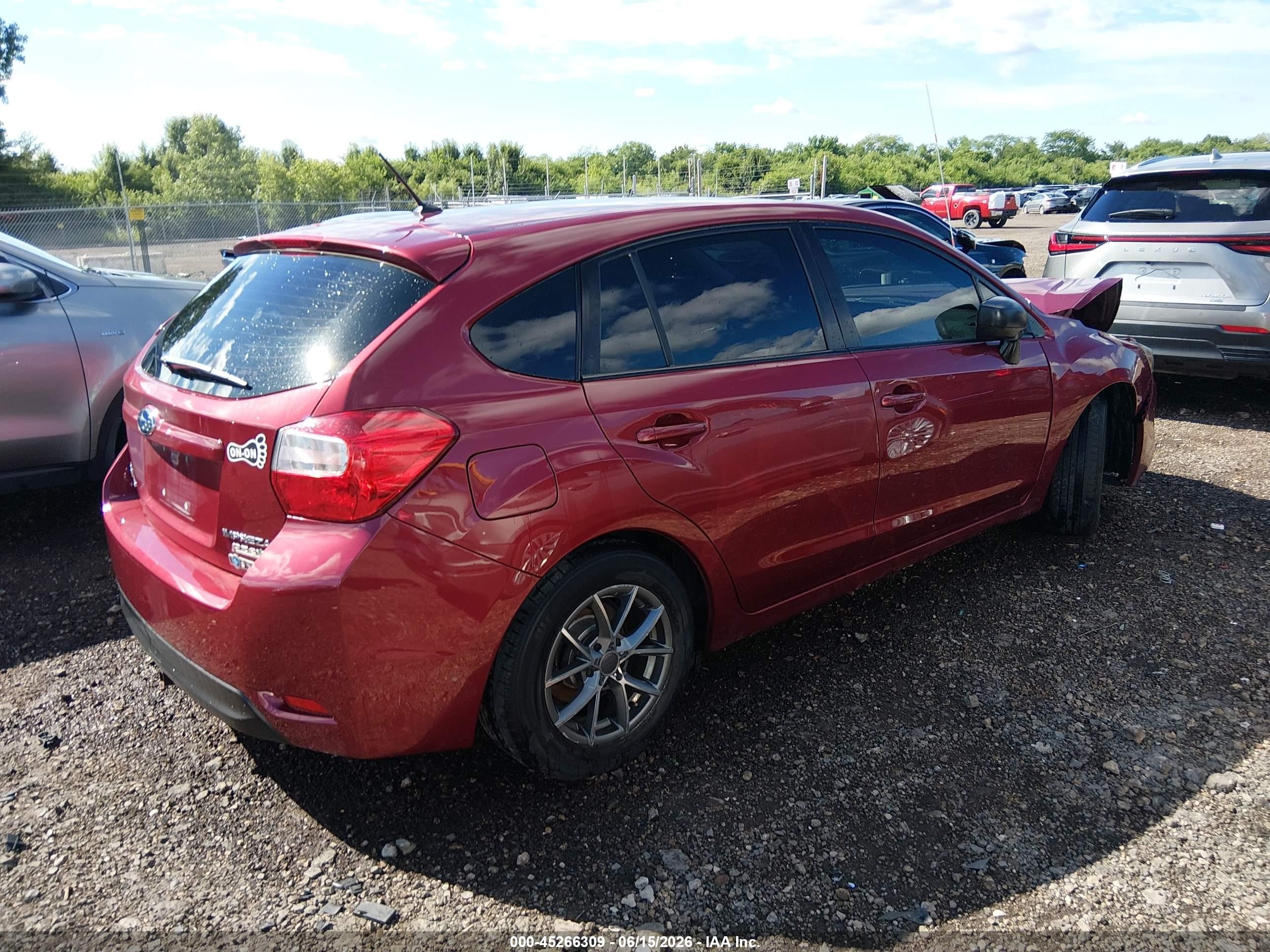 2015 Subaru Impreza 2.0i Red vin: JF1GPAA68F8322694