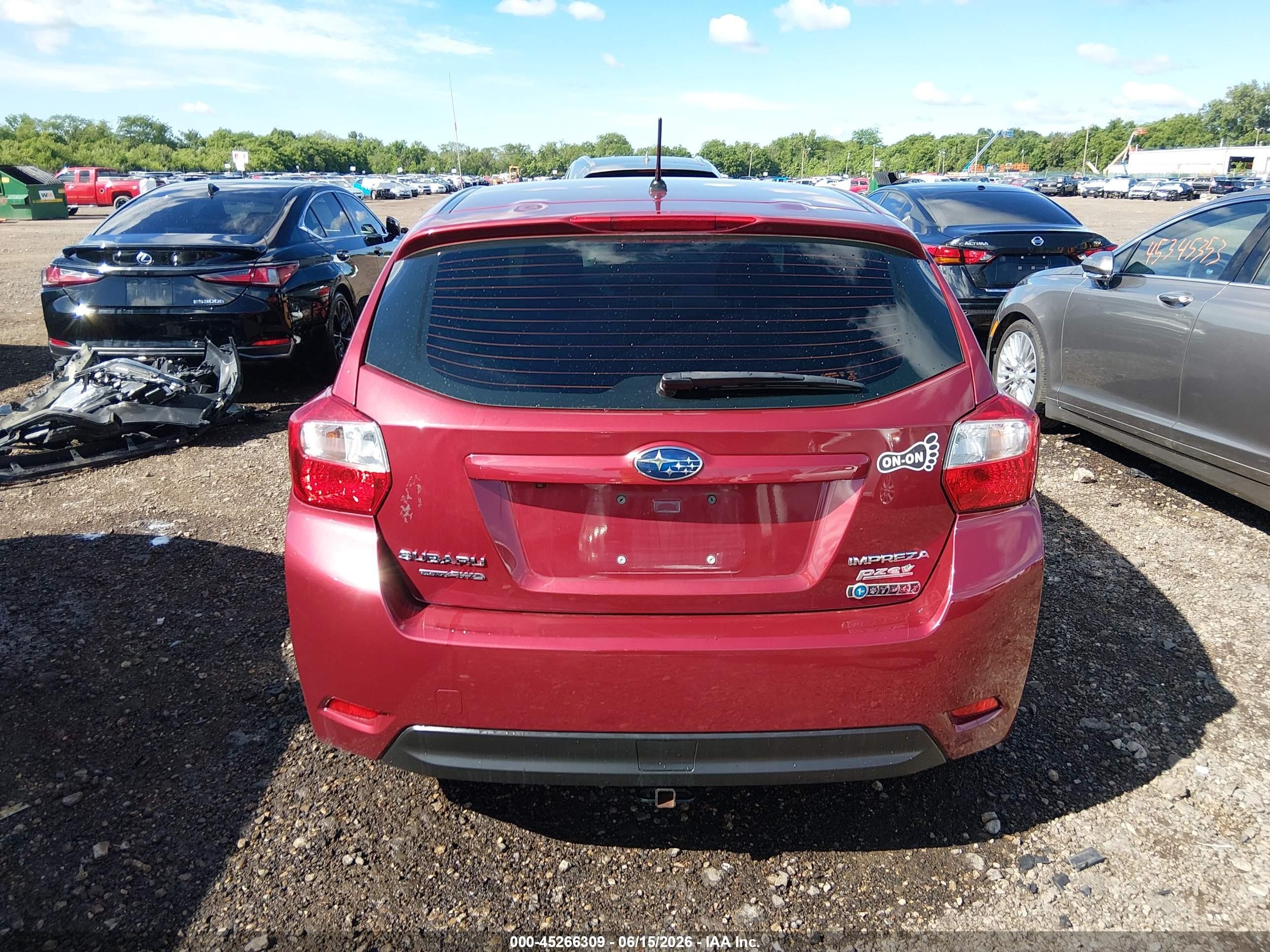 2015 Subaru Impreza 2.0i Red vin: JF1GPAA68F8322694