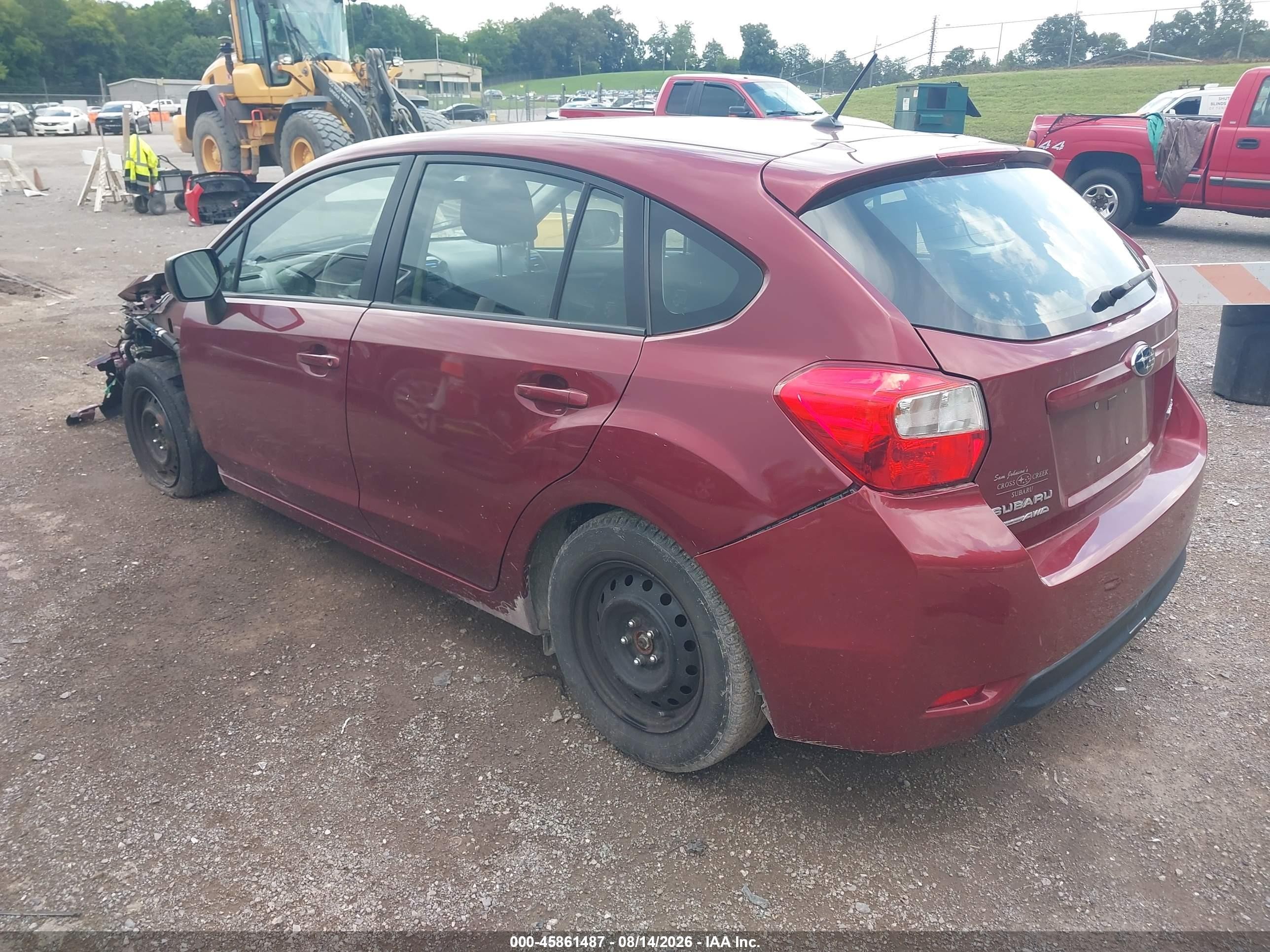 2012 Subaru Impreza 2.0i Red vin: JF1GPAA69CG200993