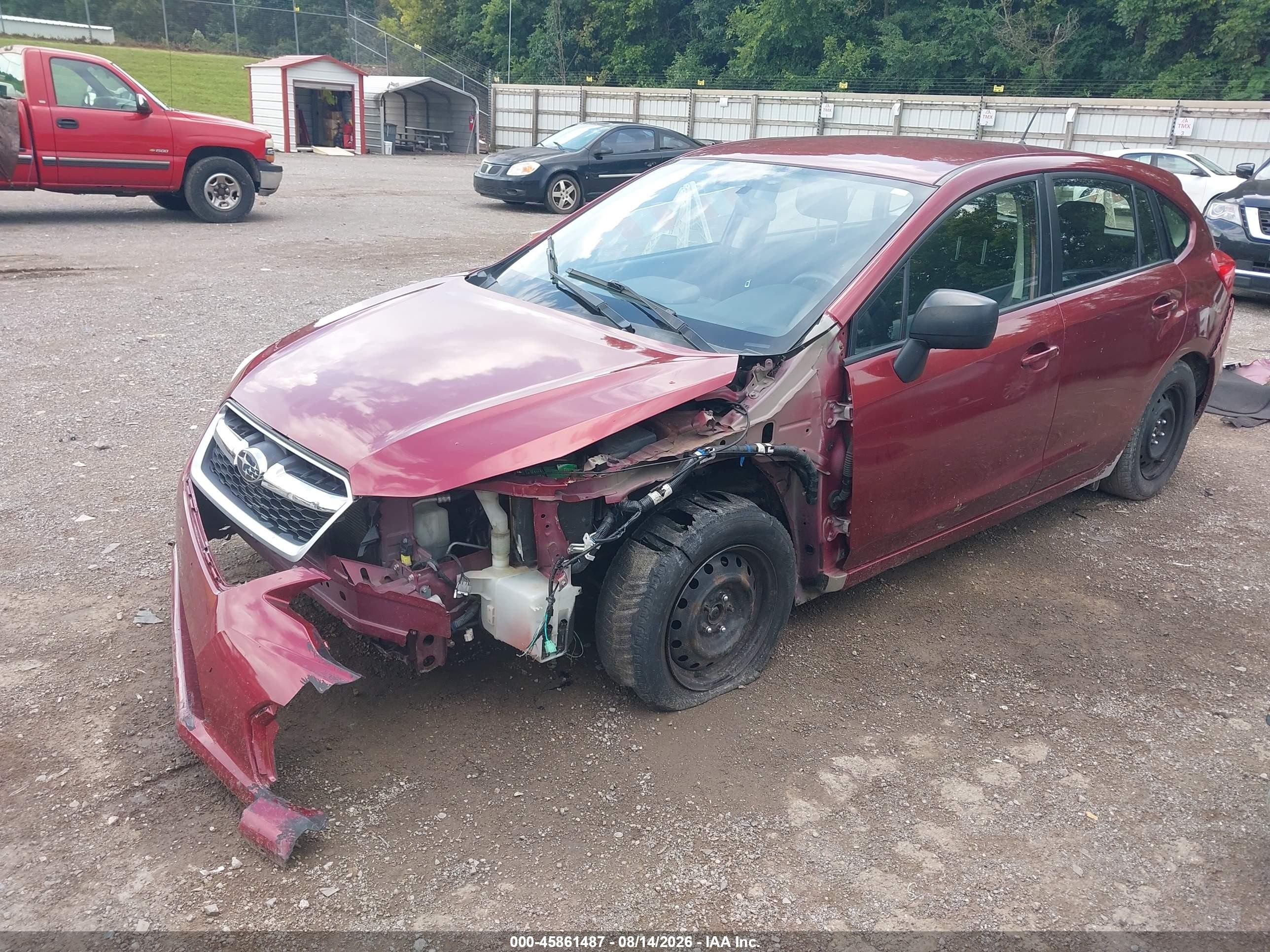 2012 Subaru Impreza 2.0i Red vin: JF1GPAA69CG200993