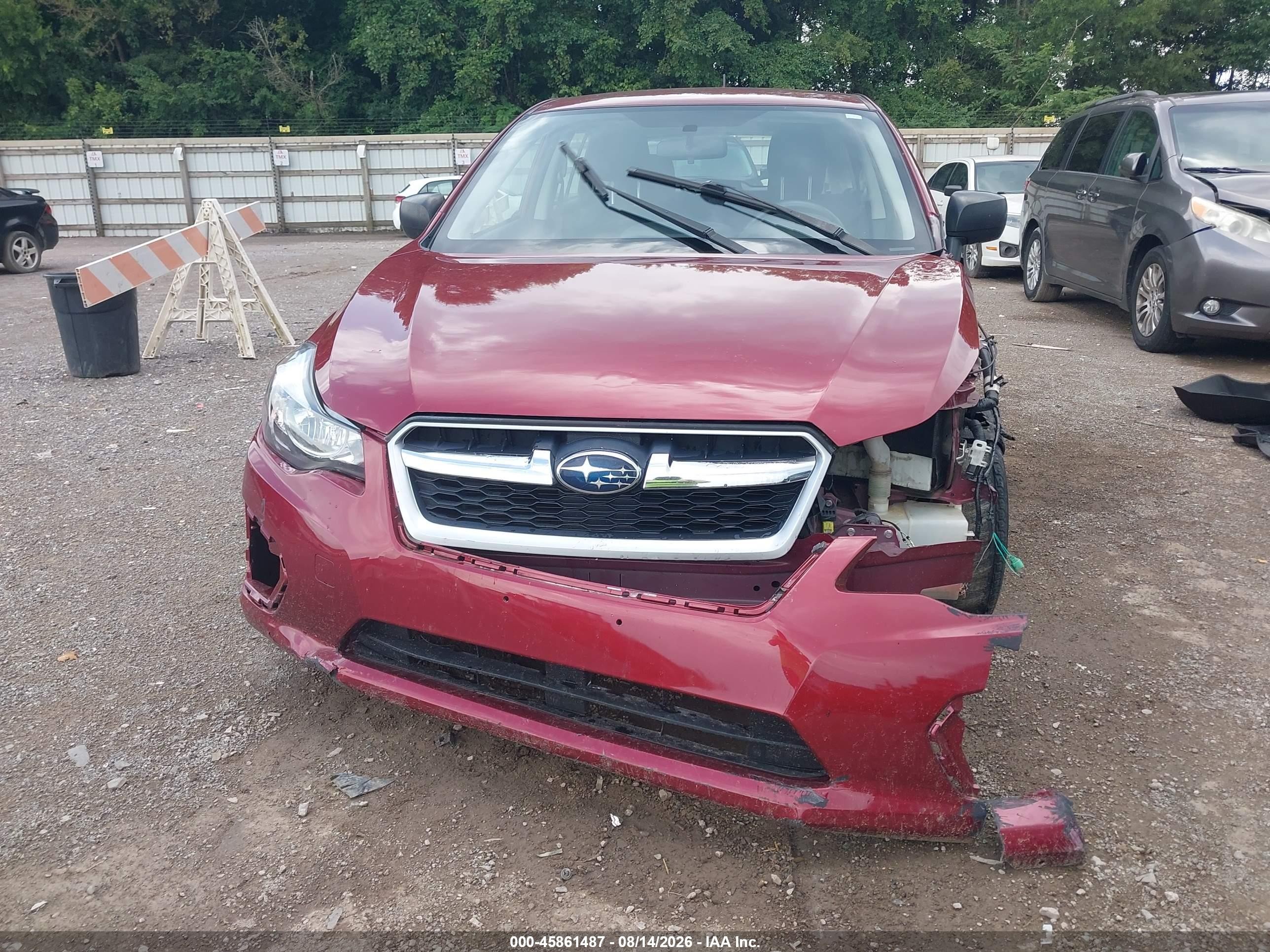 2012 Subaru Impreza 2.0i Red vin: JF1GPAA69CG200993