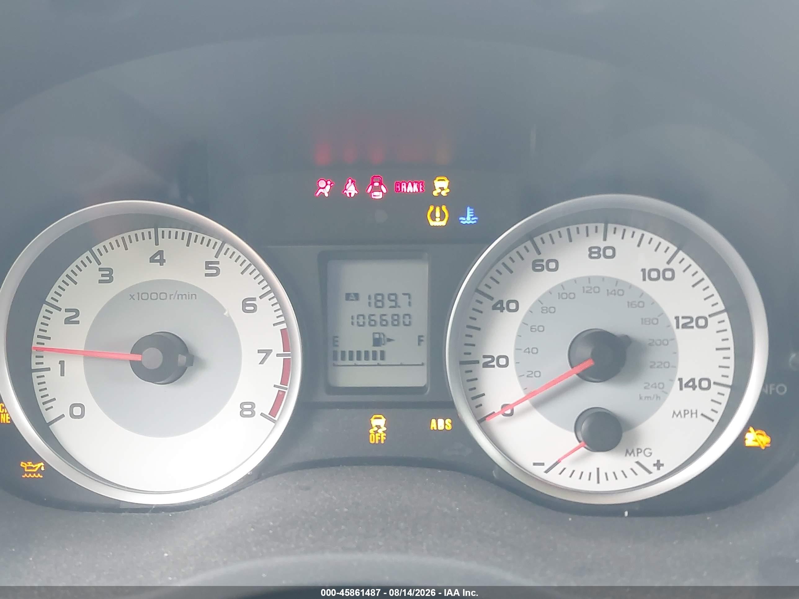2012 Subaru Impreza 2.0i Red vin: JF1GPAA69CG200993