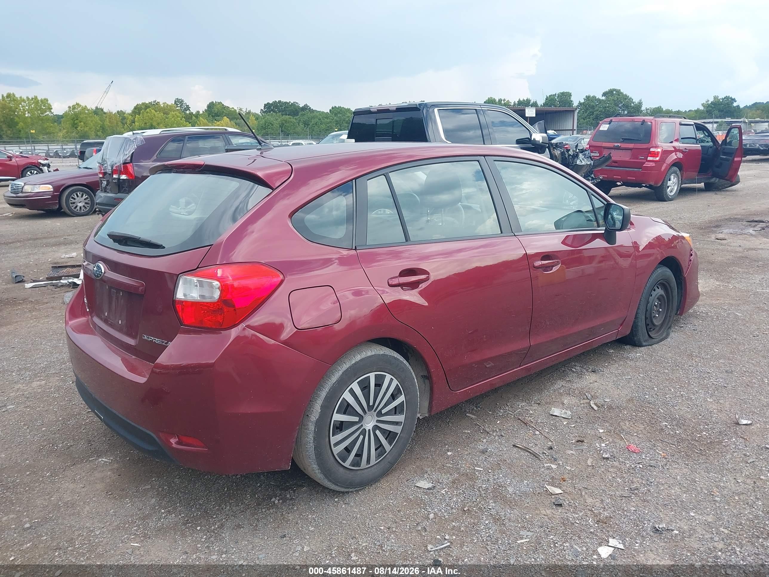 2012 Subaru Impreza 2.0i Red vin: JF1GPAA69CG200993