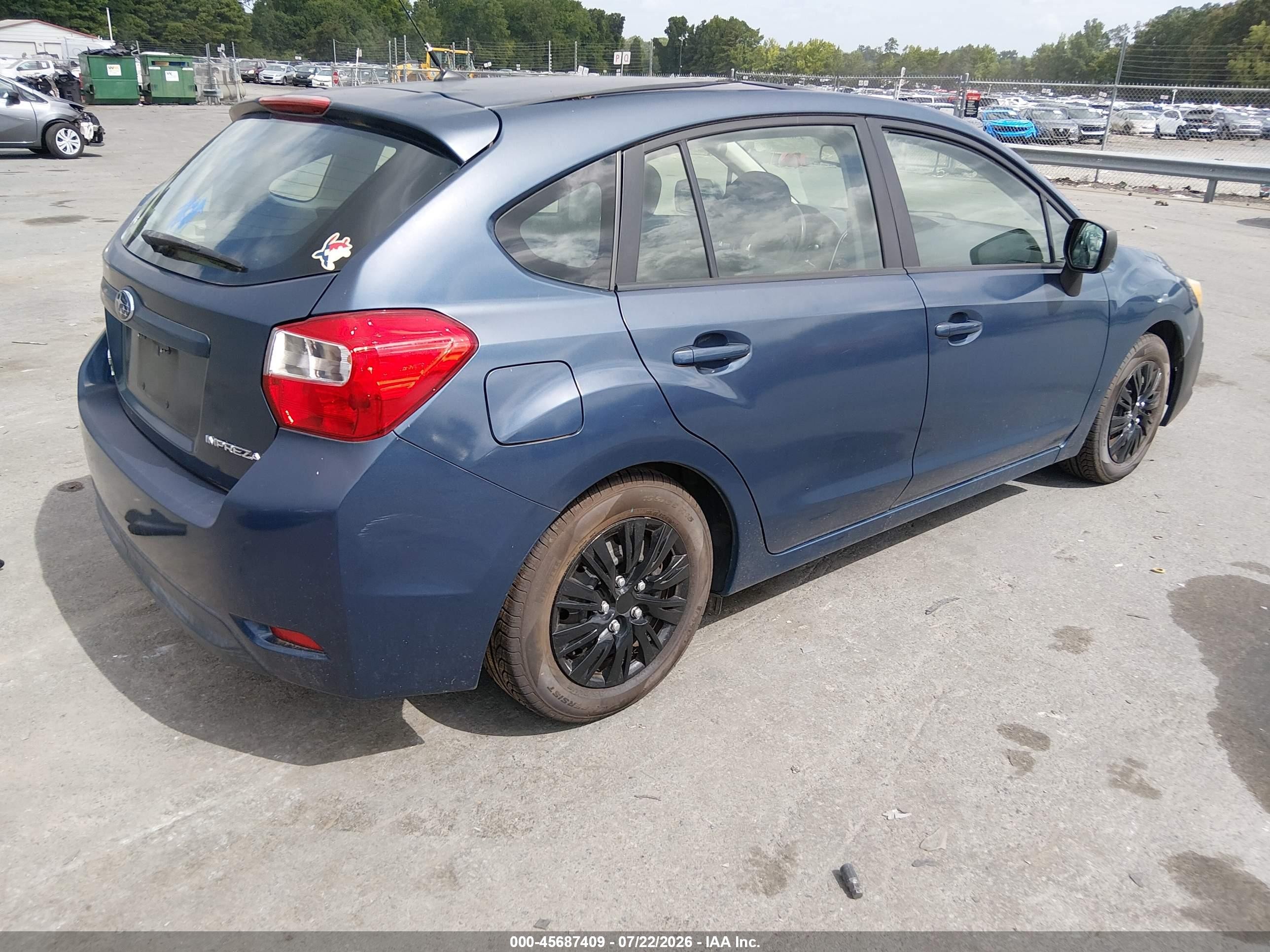 2012 Subaru Impreza 2.0i Blue vin: JF1GPAA69CH214340